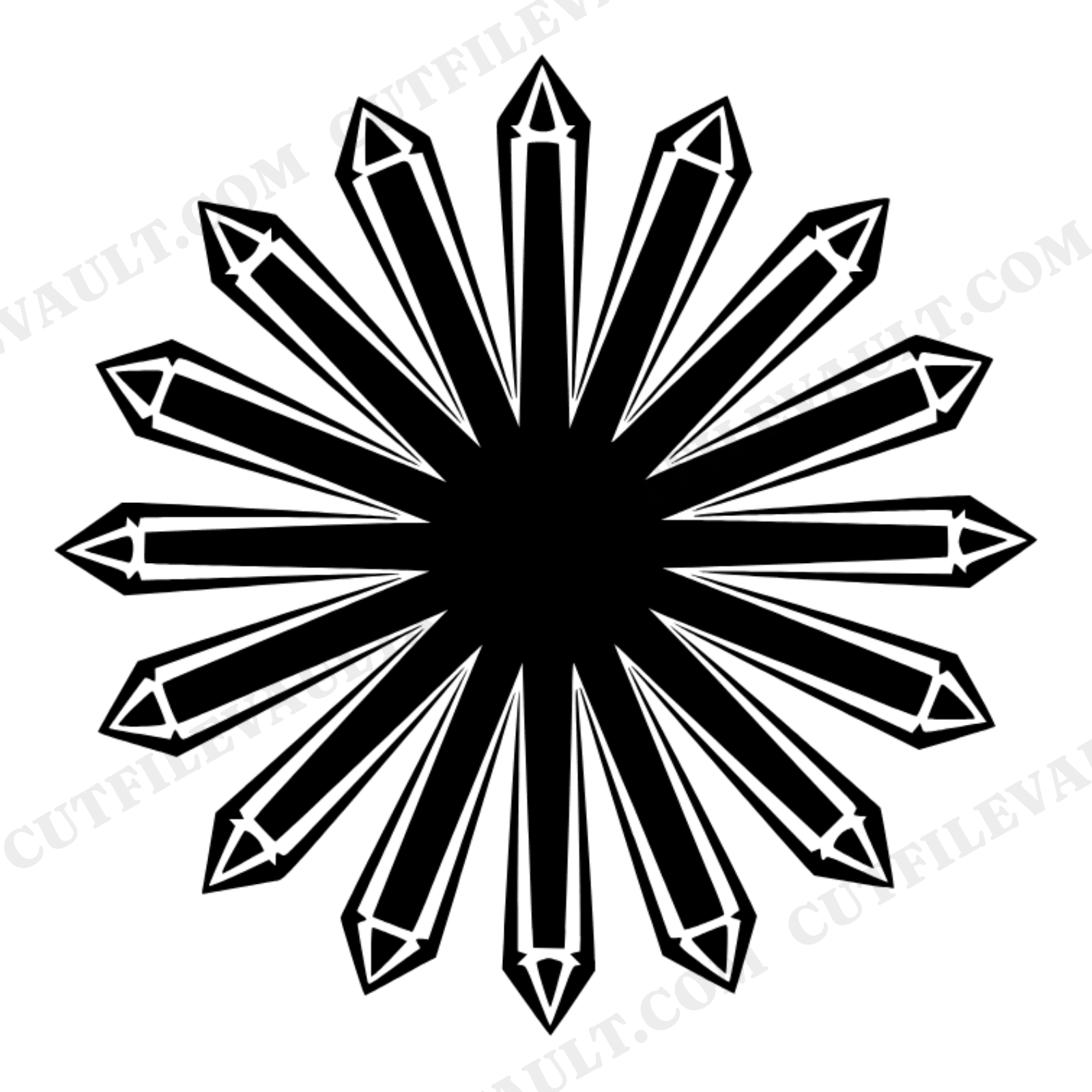 Crystal Cluster Mandala SVG PNG, Overhead Geometric Boho Spiritual Cut File for Cricut Silhouette, view 1
