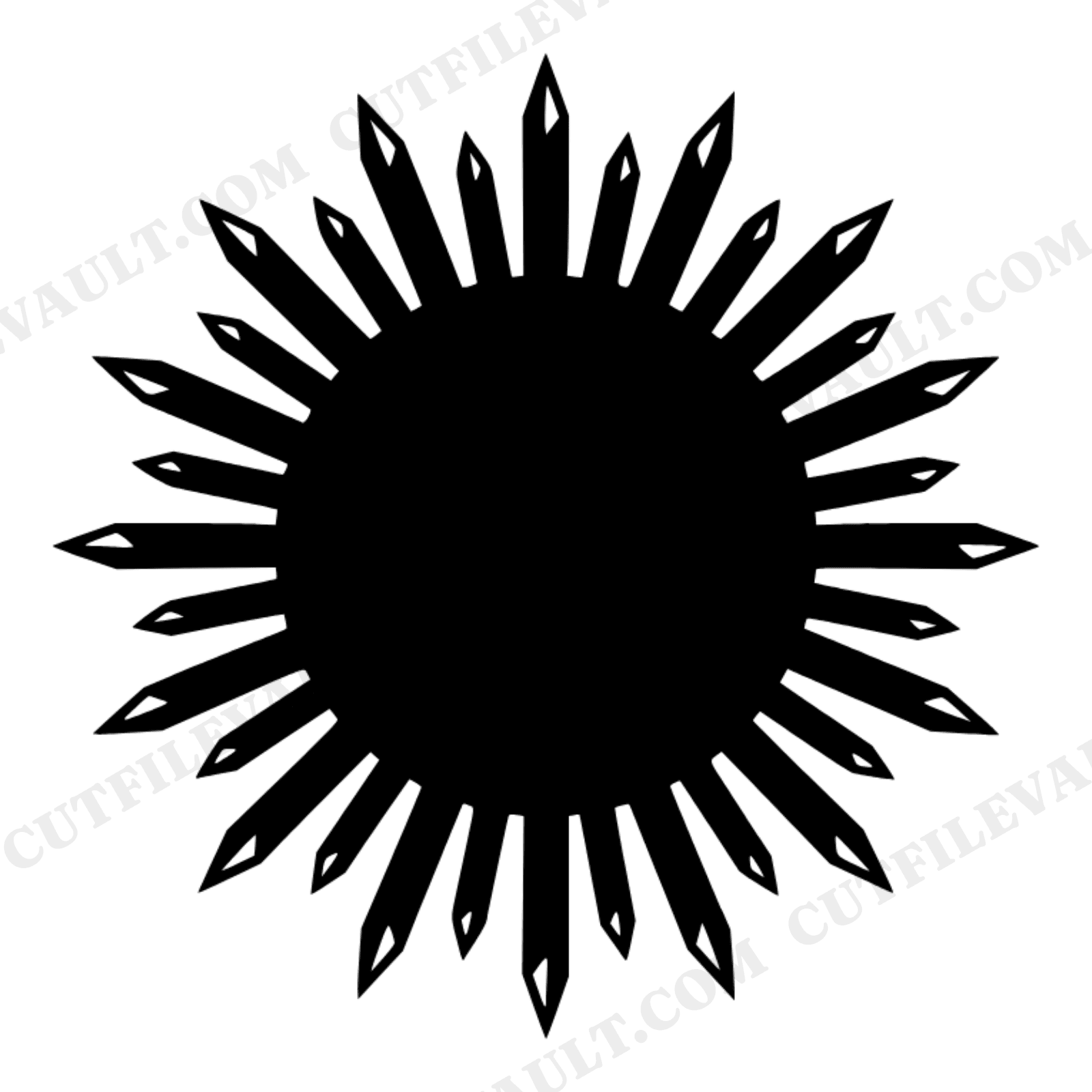 Crystal Sunburst Wax Seal Medallion SVG PNG, Mystical Celestial Emblem Cut File for Vinyl, view 1