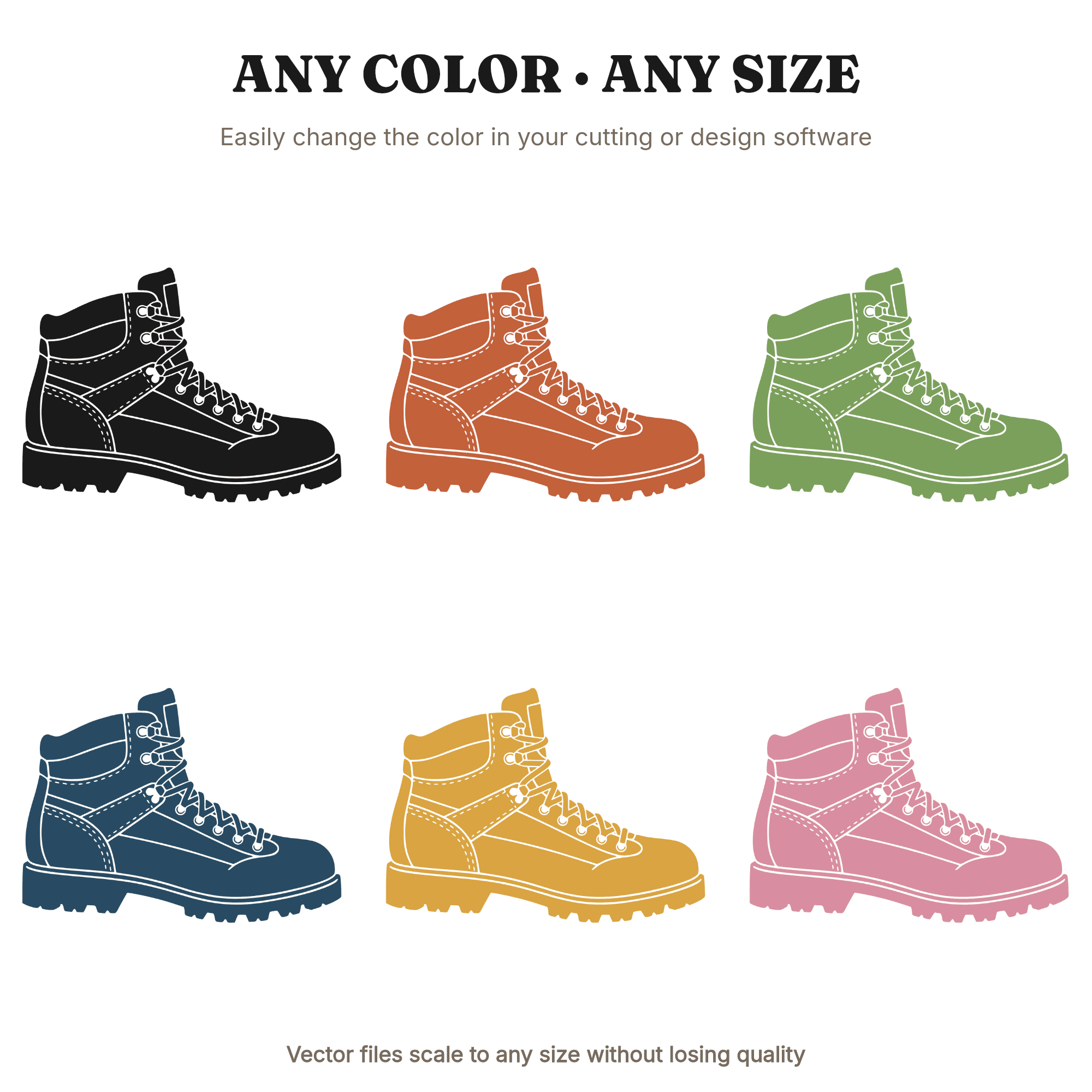 Hiking Boot Cross Section SVG PNG Botanical Study Mid Century Minimal Outdoor Cut File, view 2