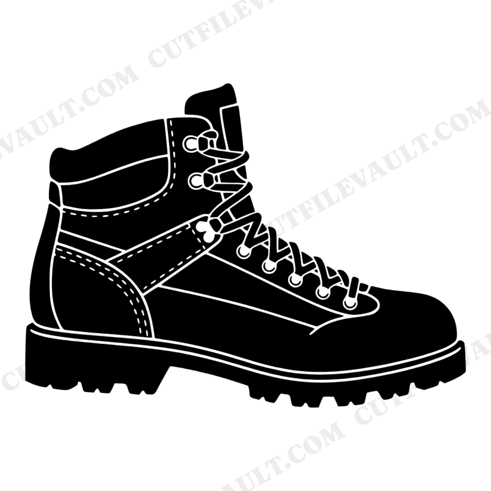 Hiking Boot Cross Section SVG PNG Botanical Study Mid Century Minimal Outdoor Cut File, view 1