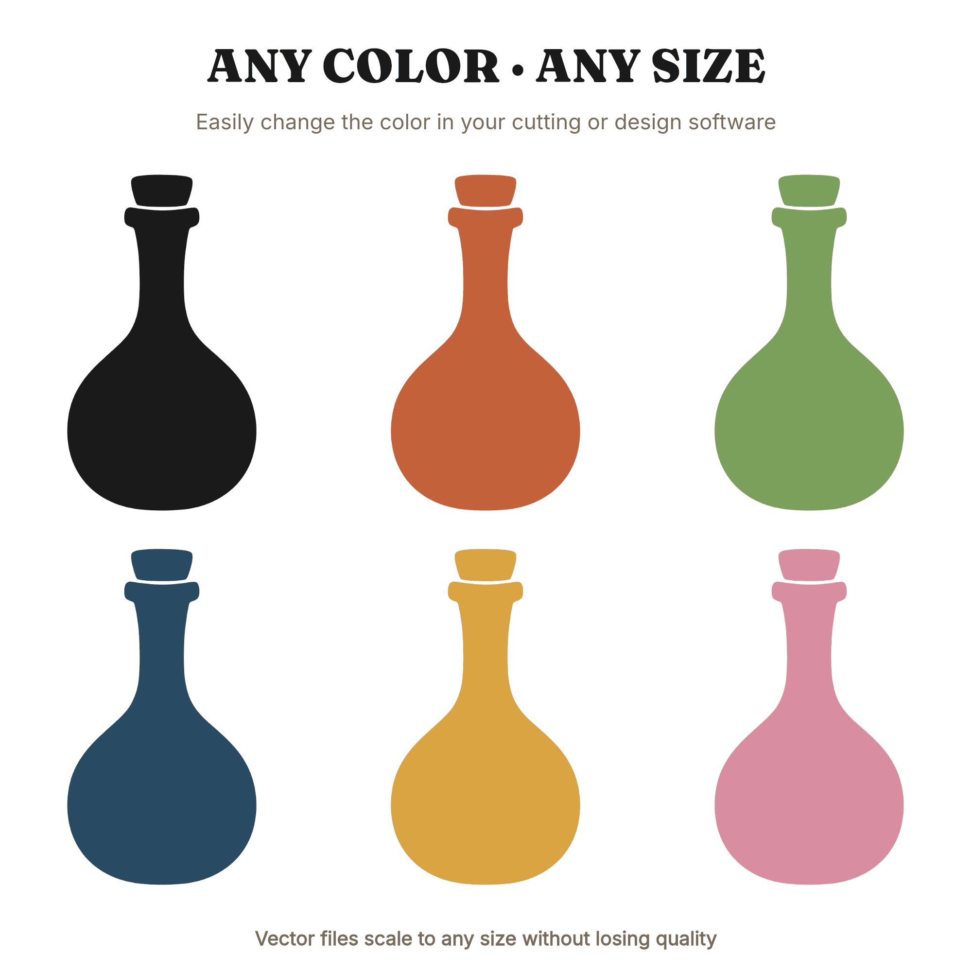 Kawaii Potion Bottle SVG PNG, Halloween Apothecary Silhouette Cut File for Cricut Spooky Decor, view 2