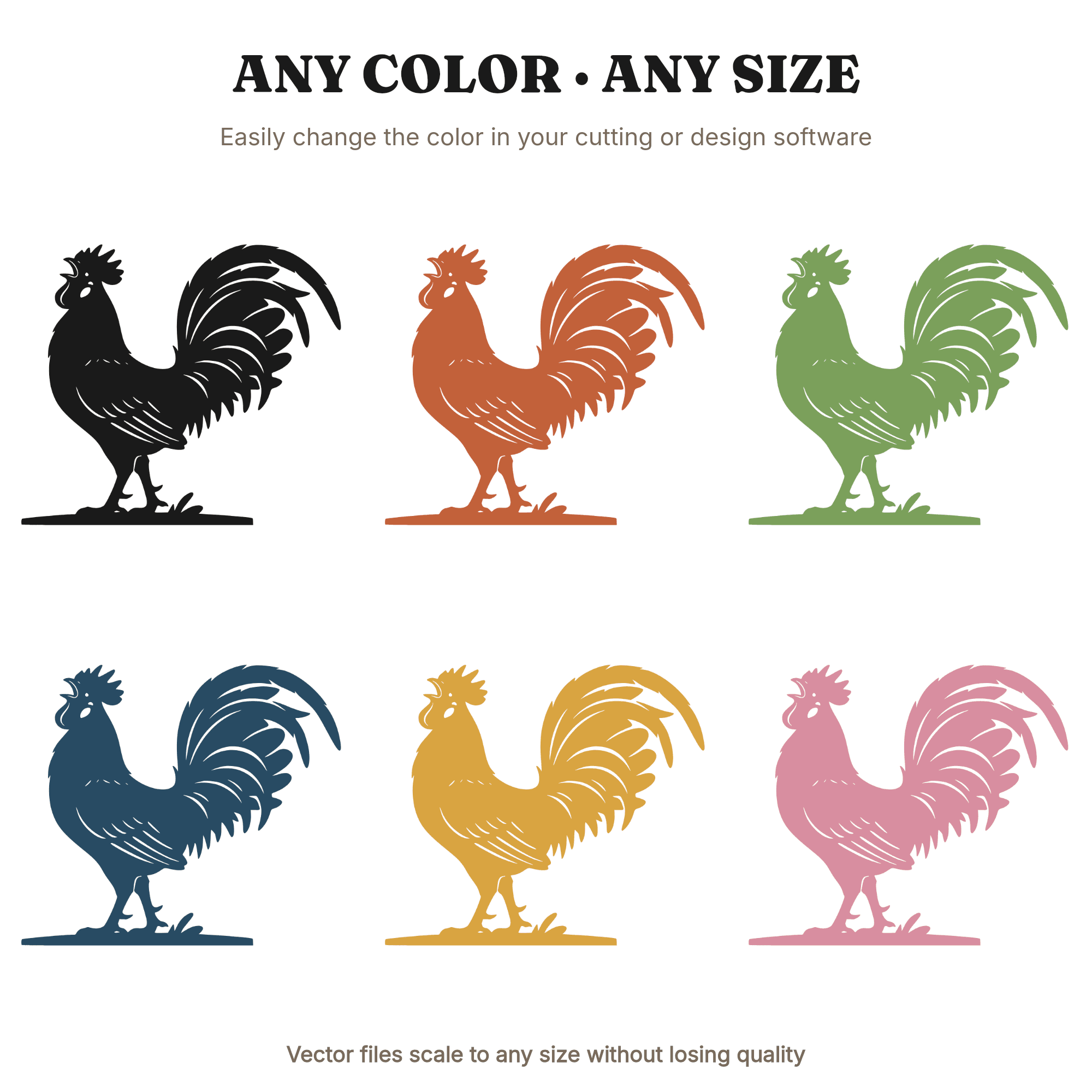 Farmhouse Rooster SVG PNG Thanksgiving Harvest Silhouette Vintage Botanical Cut File Cricut, view 2