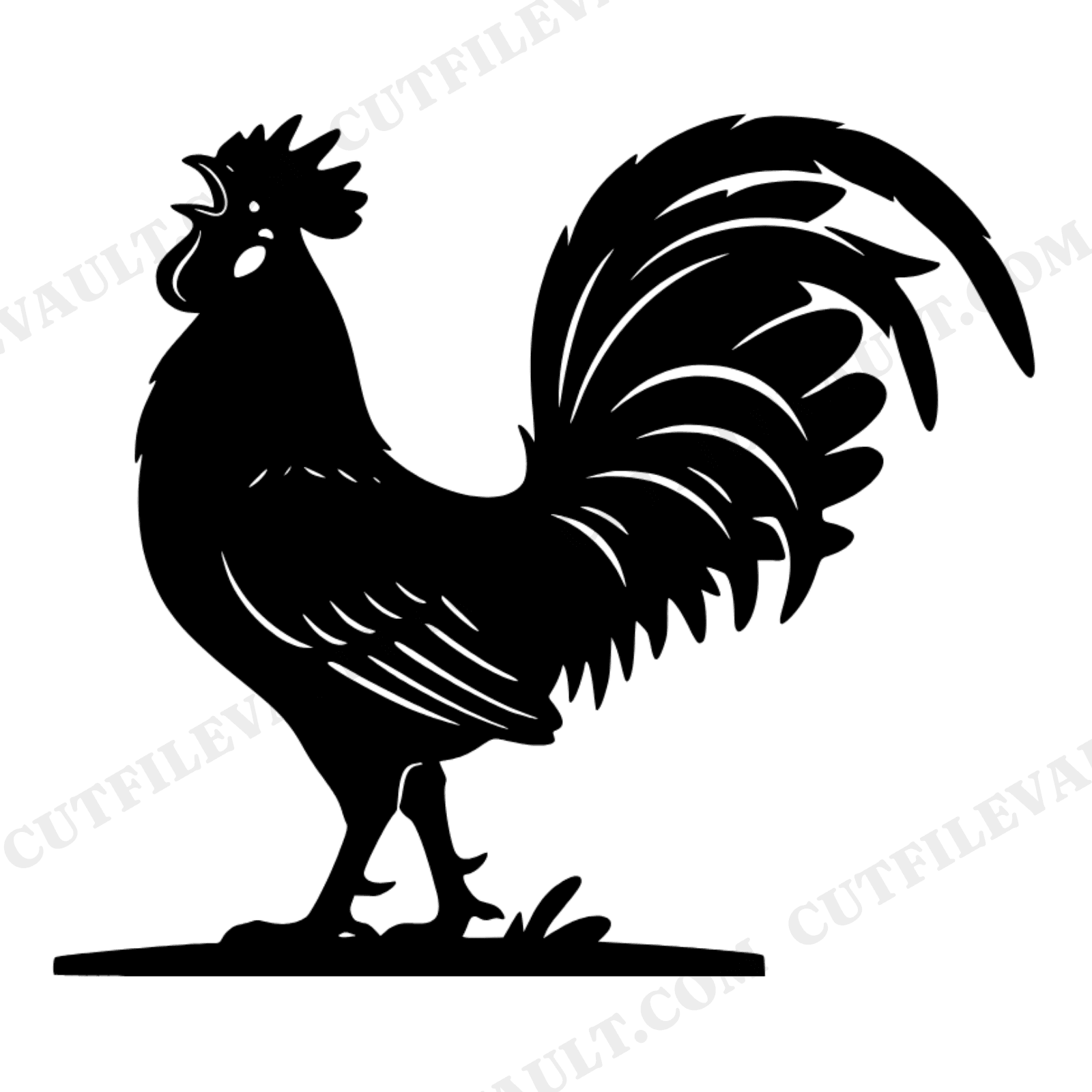 Farmhouse Rooster SVG PNG Thanksgiving Harvest Silhouette Vintage Botanical Cut File Cricut, view 1