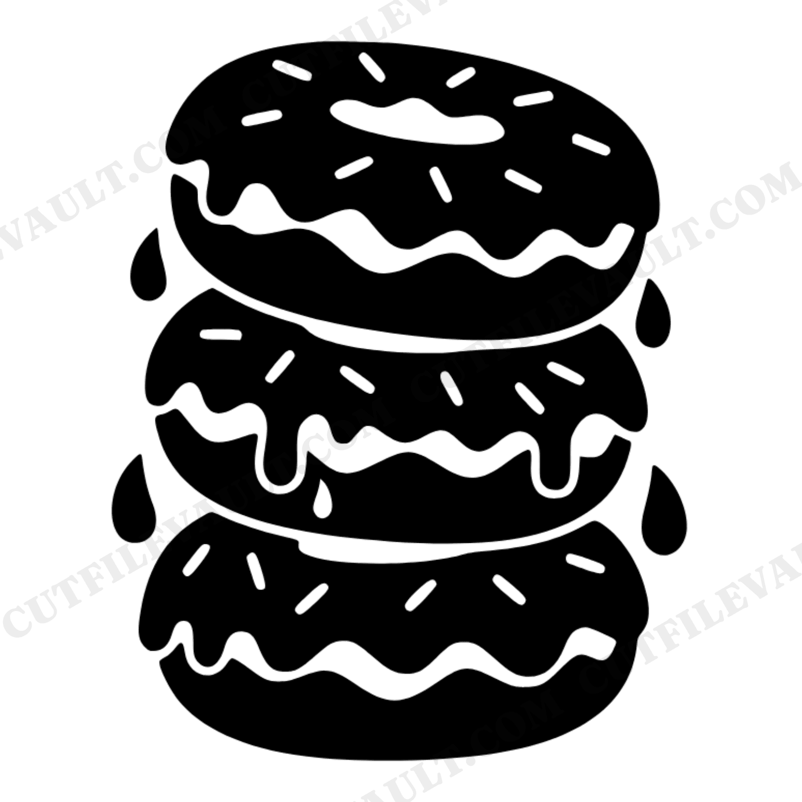Retro Donut Tower SVG PNG Mother's Day 70s Wave Silhouette Cut File for Cricut, view 1