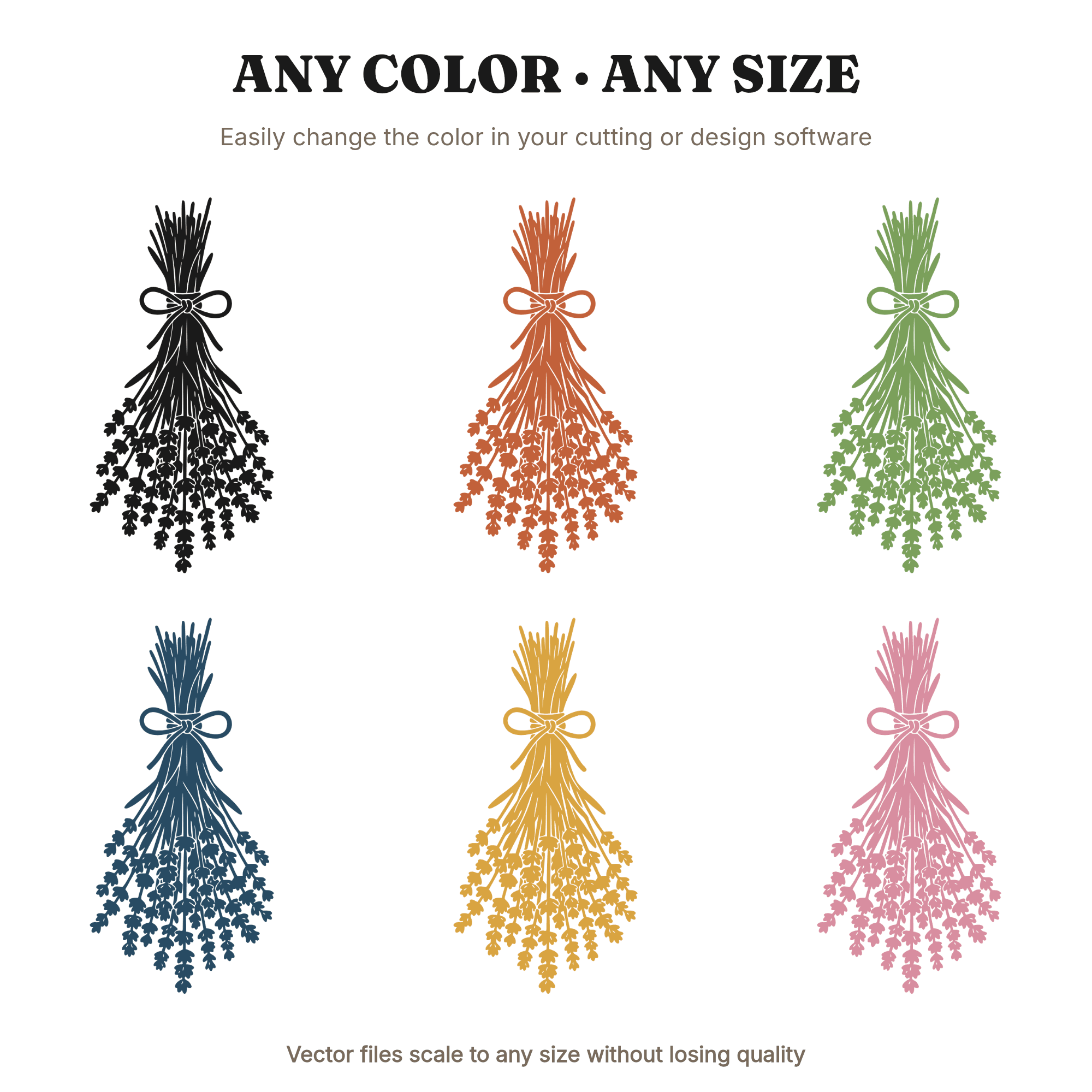 Hanging Lavender Bundle SVG PNG, Cottagecore Floral Cut File, Rustic Kitchen Wall Art, view 2