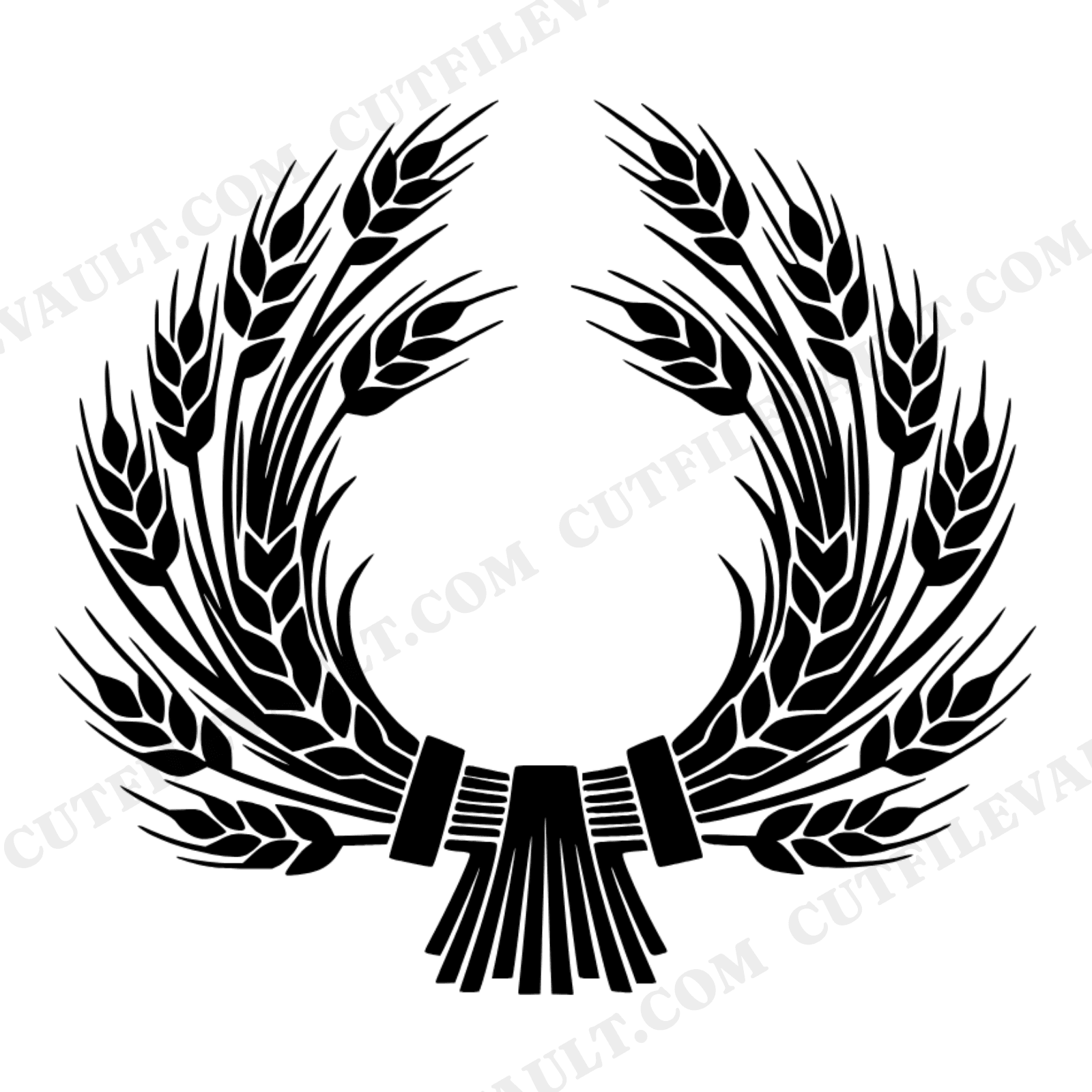 Harvest Wheat Bundle Semi Circle Wreath SVG PNG, Modern Farmhouse Thanksgiving Decor Cut File, view 1