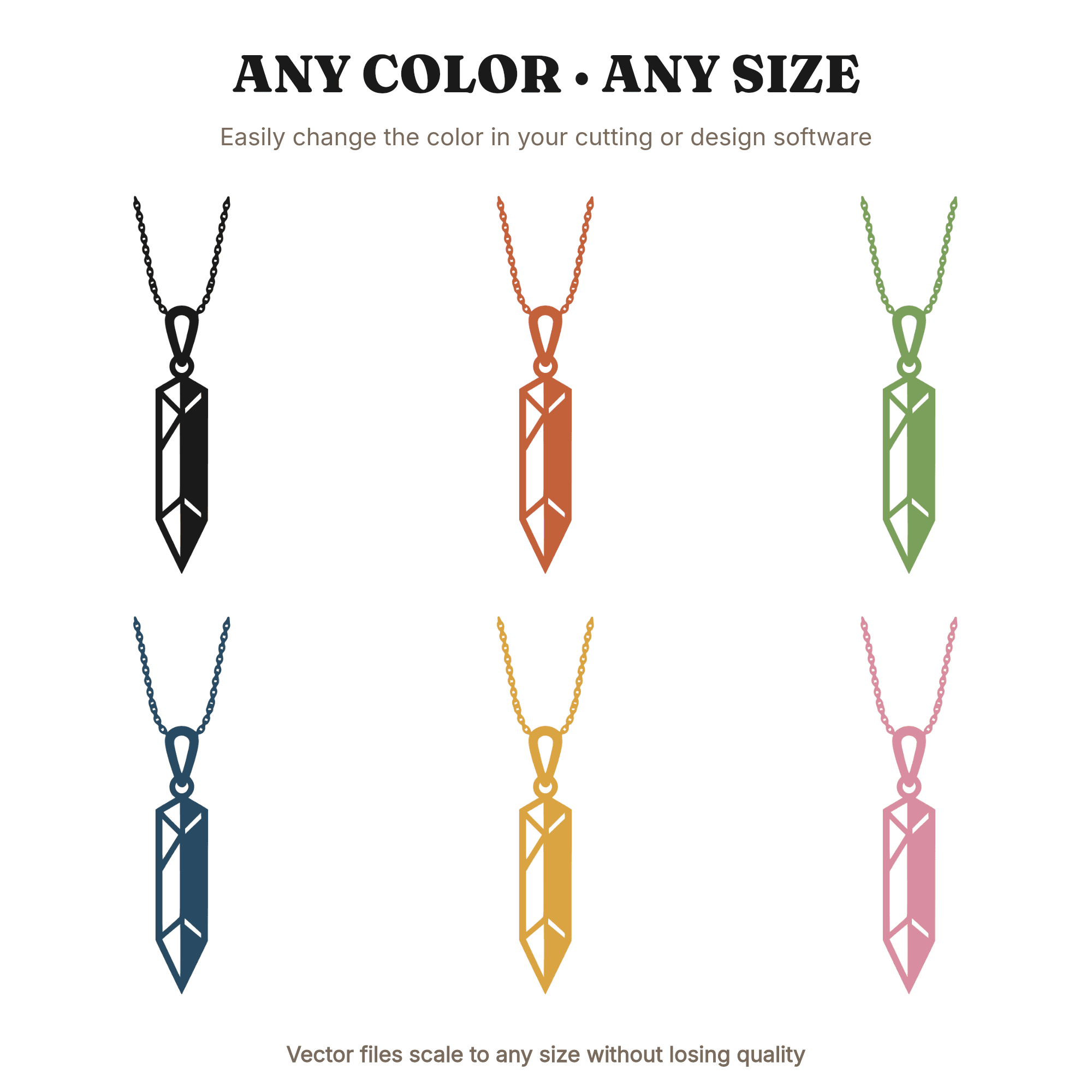 Art Deco Pear Cut Pendant Necklace SVG PNG, Gemstone Jewelry Silhouette Cut File for Cricut, view 2