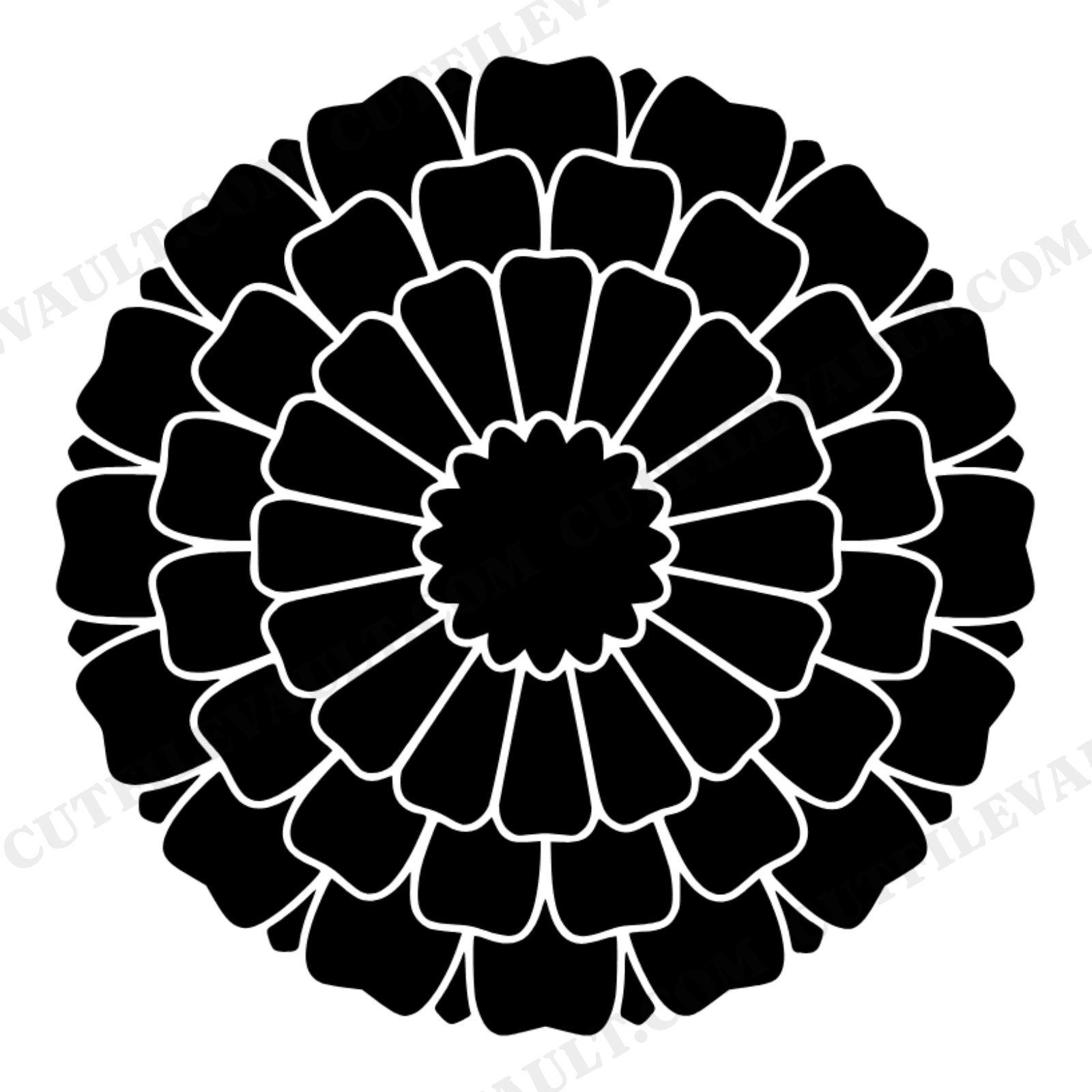 Day of the Dead Marigold Mandala SVG PNG, Dia de los Muertos Flower Cut File, Sacred Geometry, view 1