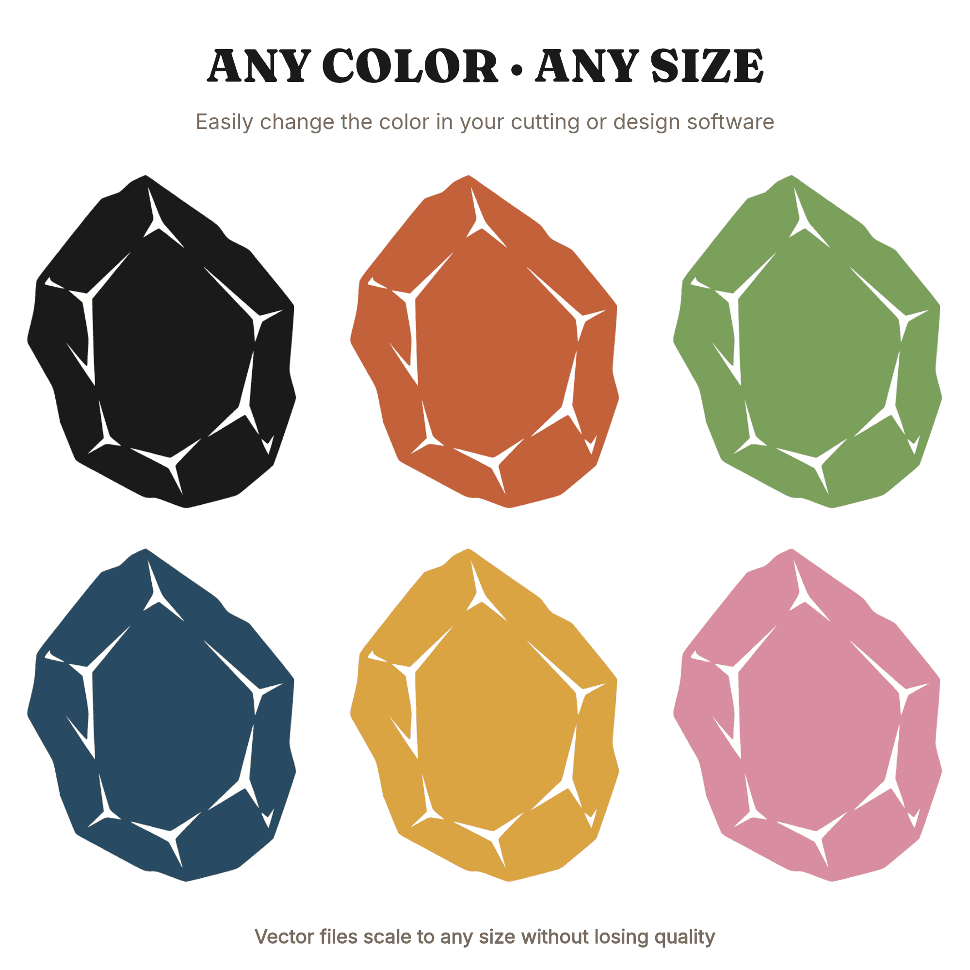 Rough Mineral Chunk SVG PNG Cut File, Mid Century Modern Geometric Nature Design for Cricut, view 2