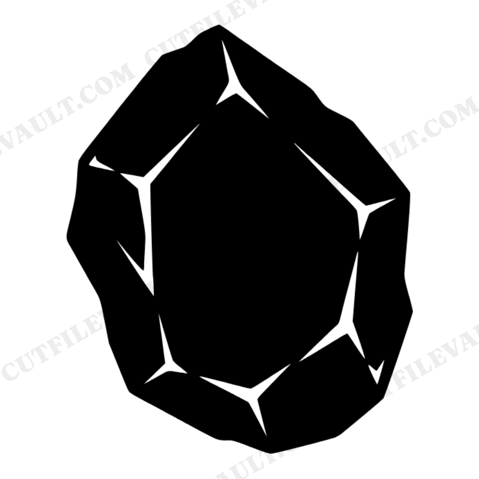 Rough Mineral Chunk SVG PNG Cut File, Mid Century Modern Geometric Nature Design for Cricut, view 1