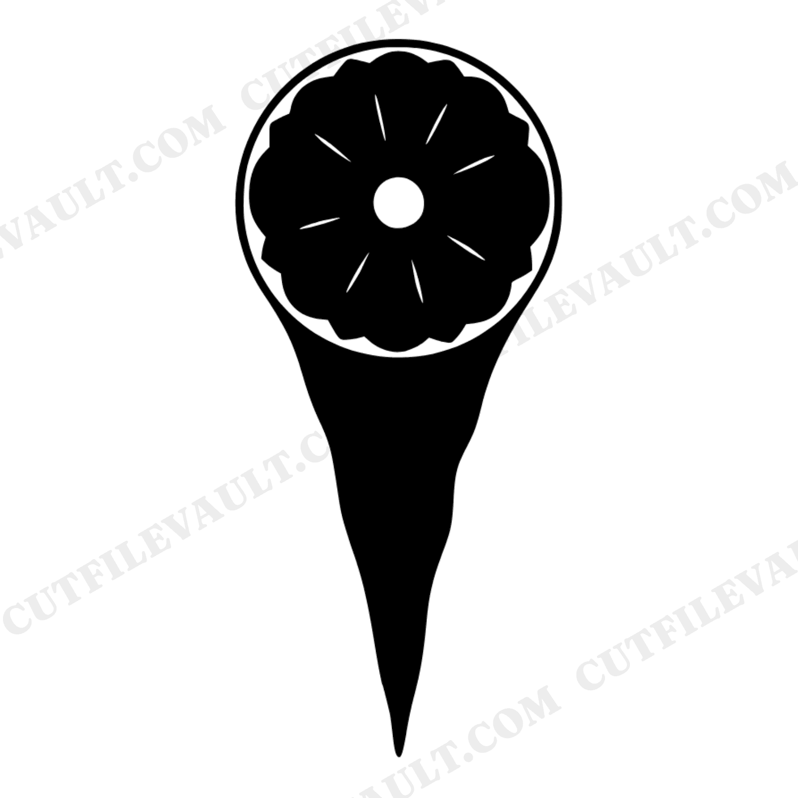 Halloween Bundt Pan Witch Hat Shadow SVG PNG, Kitchen Witch Cut File, Spooky Bakery Design, view 1