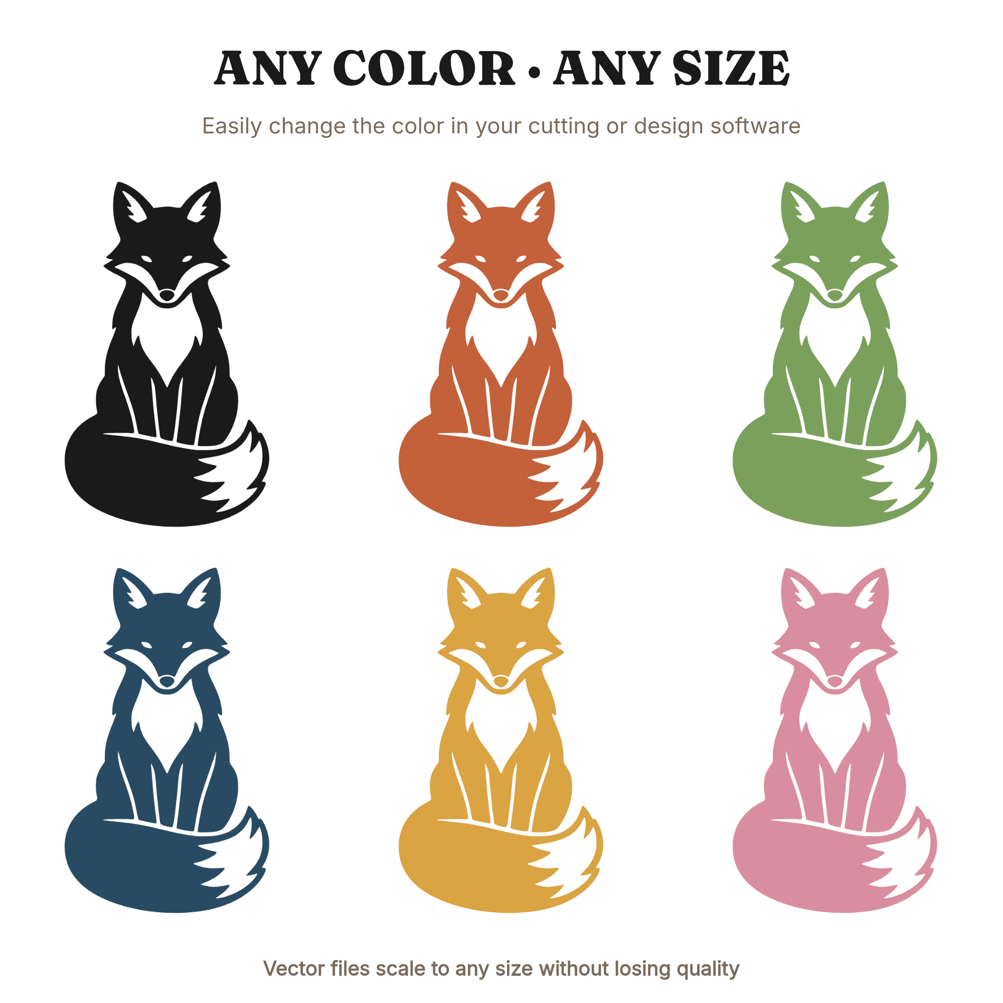 Fox SVG Sitting Upright with Wrapped Tail Autumn Silhouette PNG Thanksgiving Nursery Decor Cut File, view 2