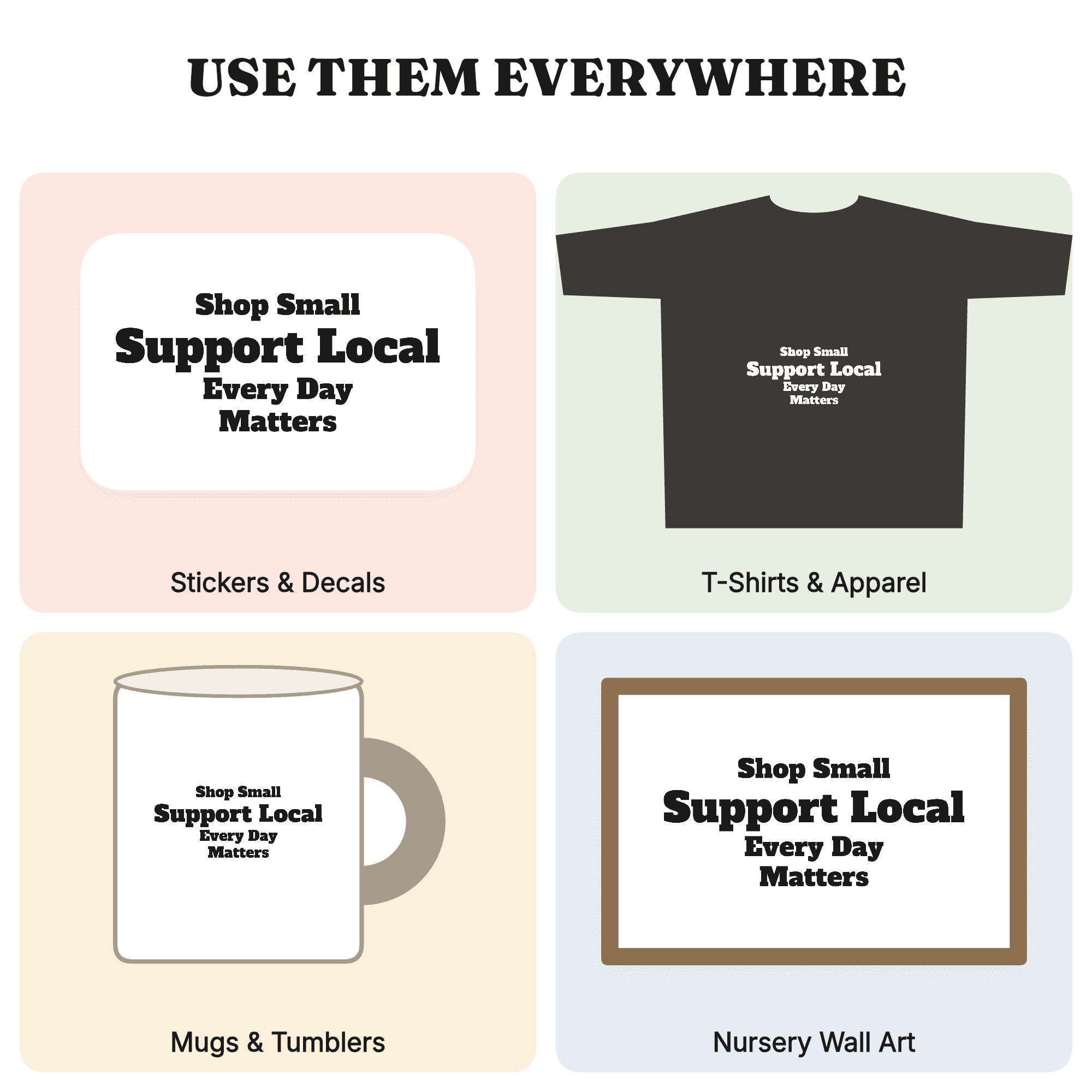 Shop Small Support Local SVG PNG, Small Business Saturday Badge, Tattoo Flash Circle Design, view 3