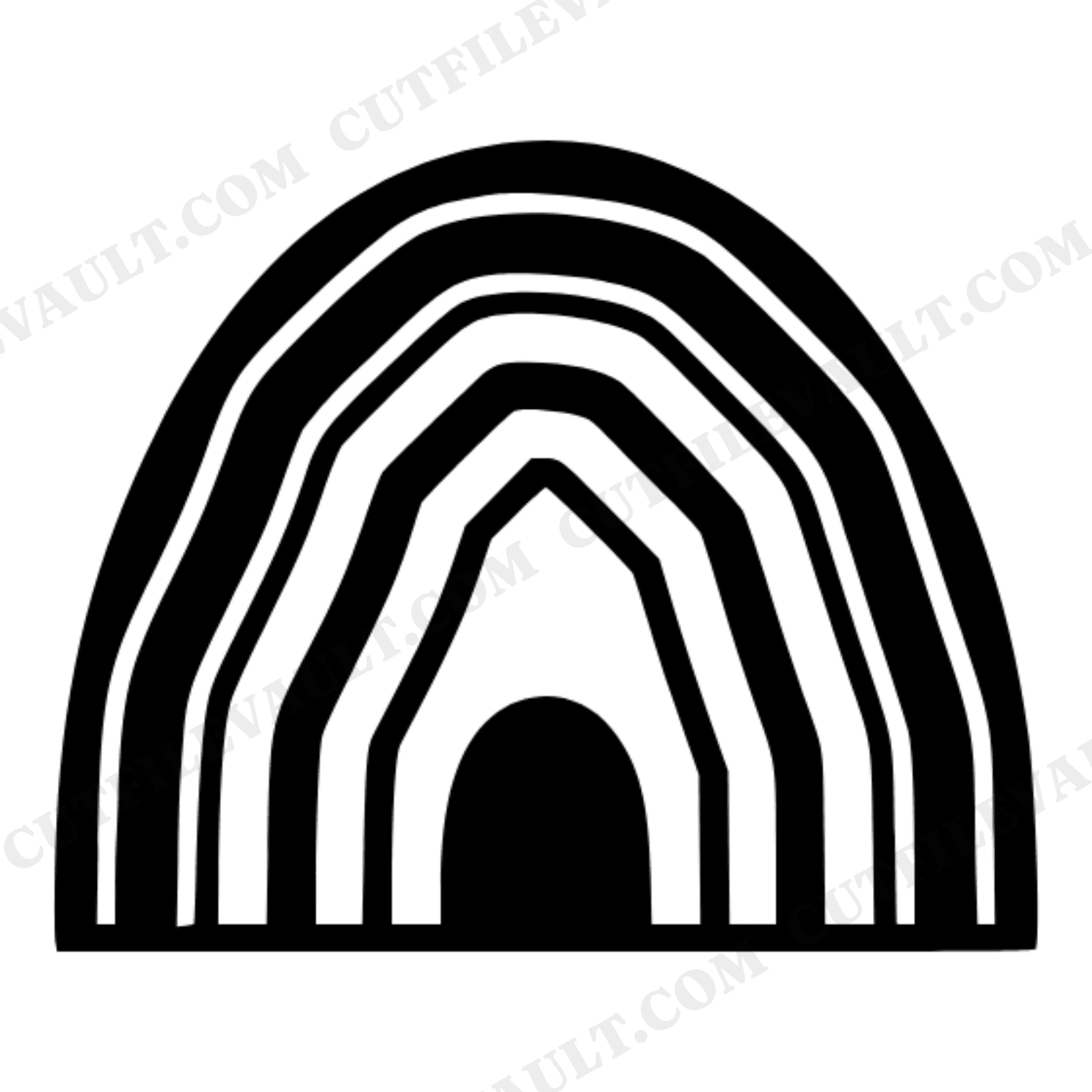 Geode Half Circle Table Number Stand SVG PNG, Mid Century Wedding Place Card Holder Cut File, view 1