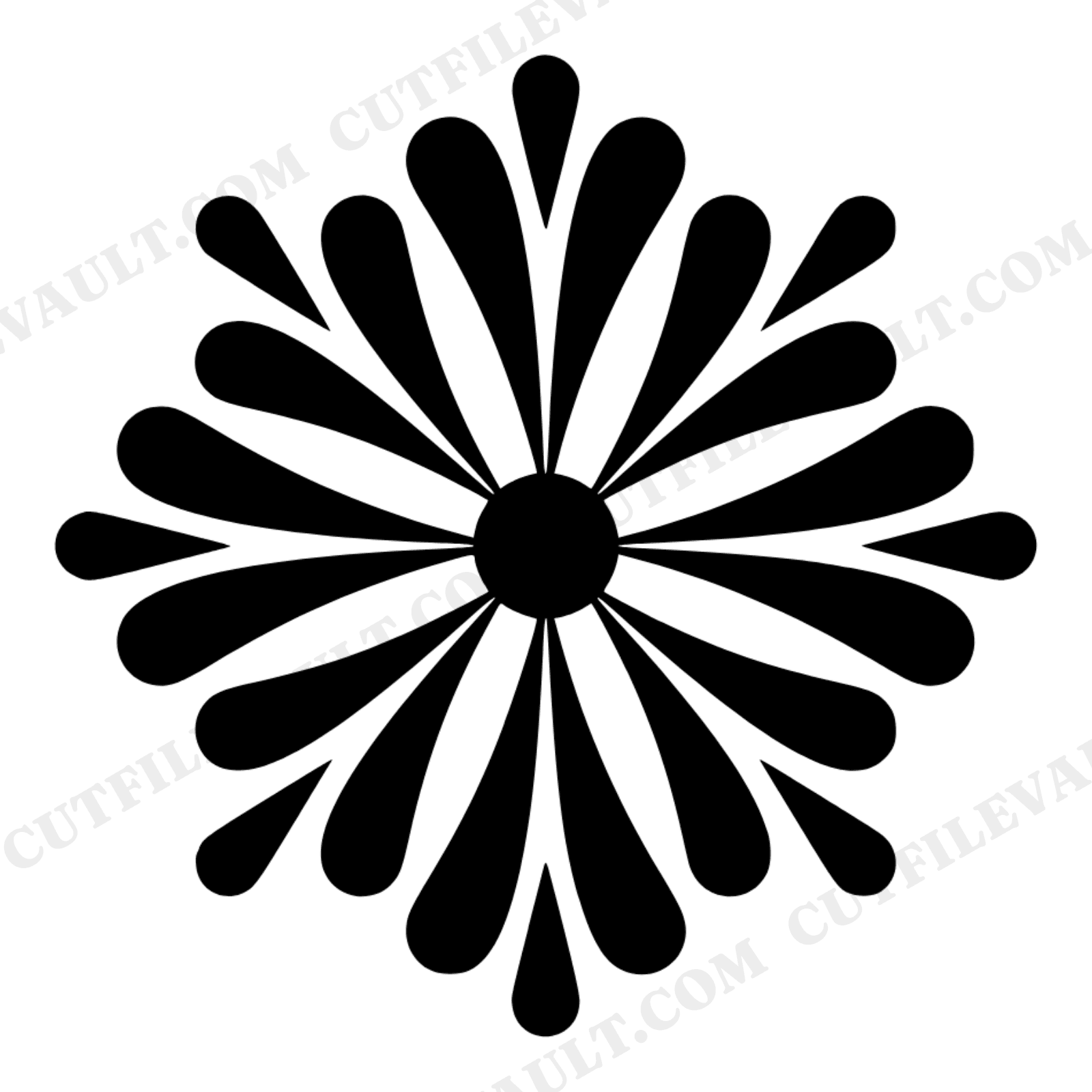 Retro Groovy New Year Starburst Firework SVG PNG Art Deco Geometric Cut File 1970s, view 1