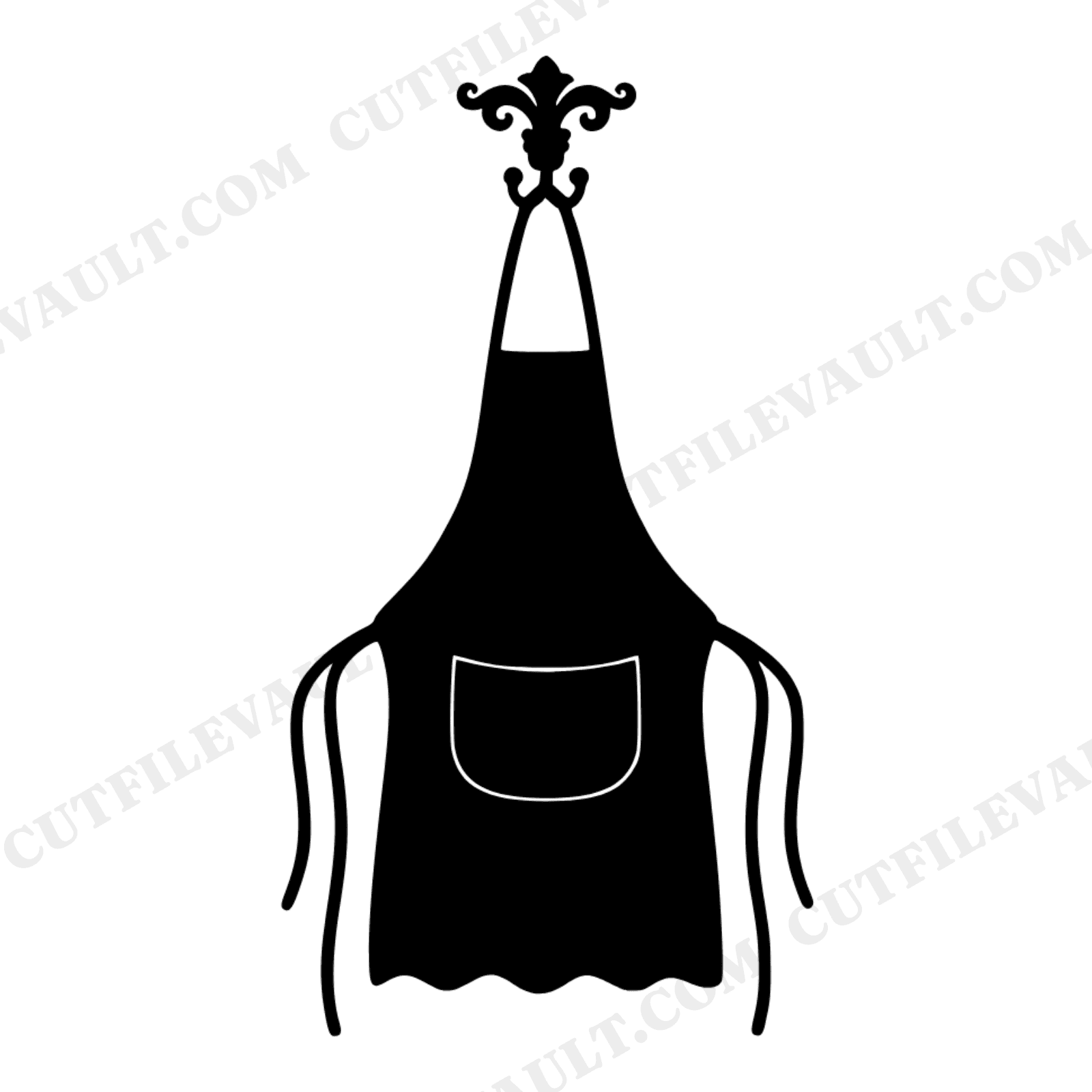 Retro Apron Hook SVG PNG, Vintage Kitchen Silhouette, Mothers Day Cut File, 70s Wave Design, view 1