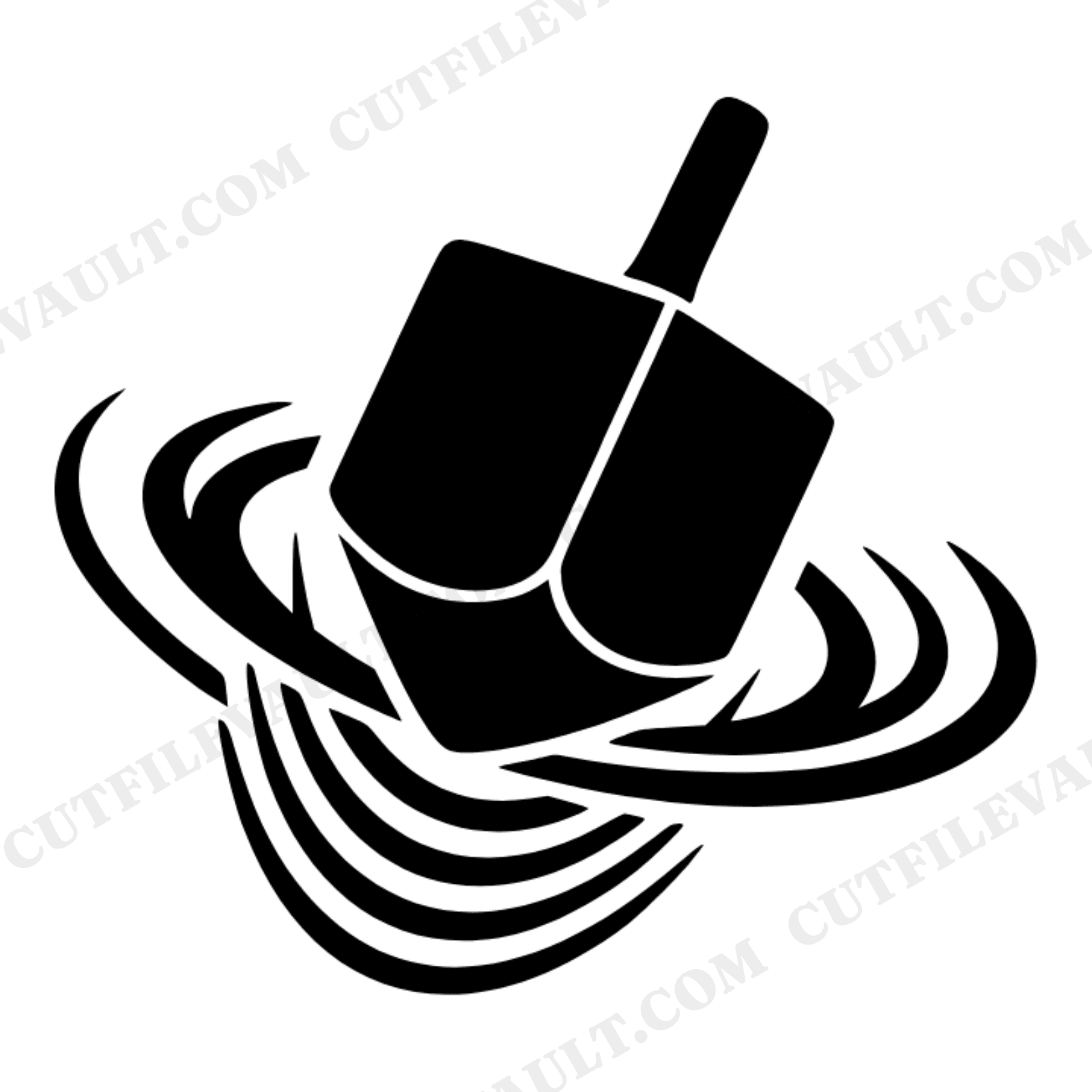 Spinning Dreidel SVG PNG, Mid Century Modern Hanukkah Cut File, Festival Window Cling Design, view 1