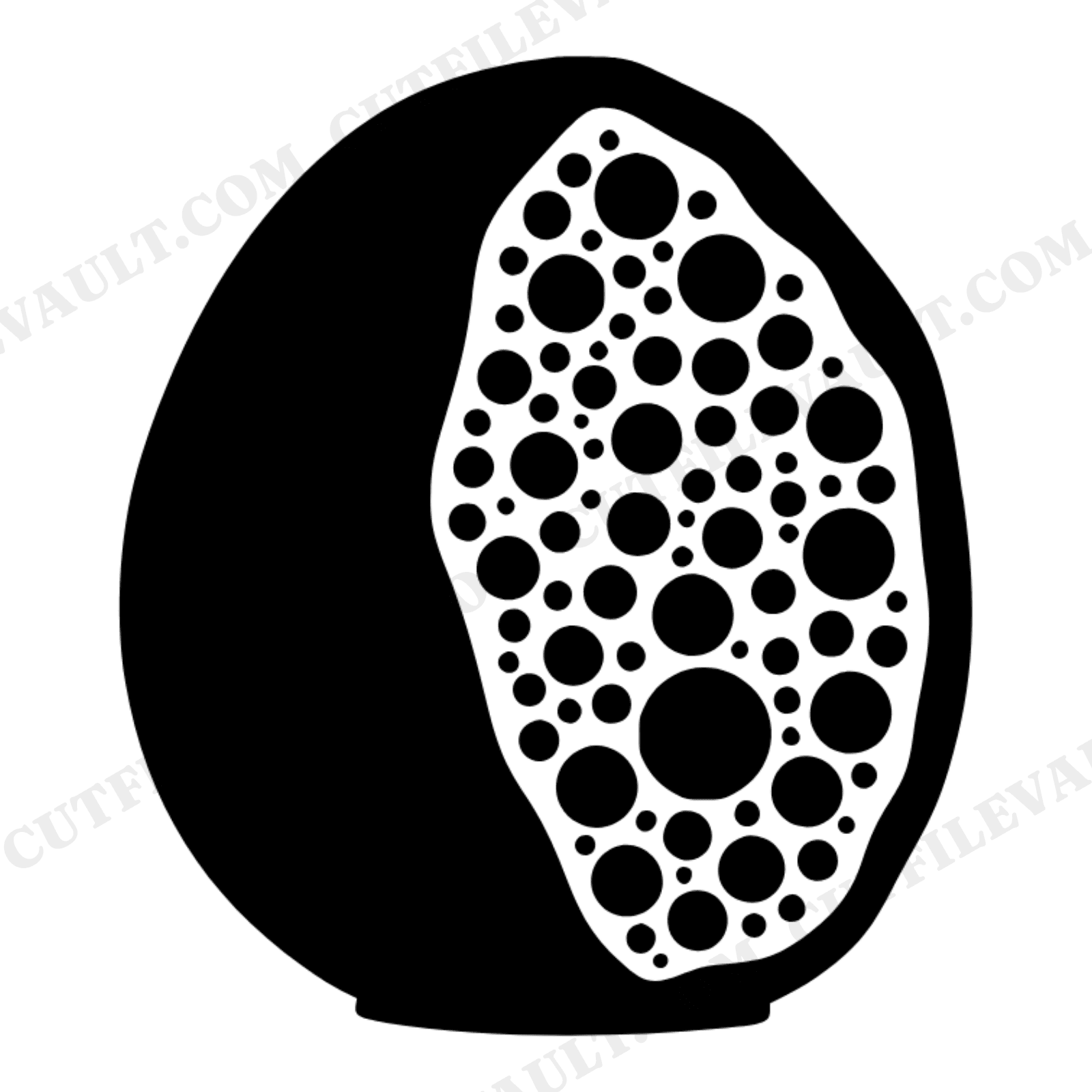 Druzy Geode Split Open SVG PNG, Cracked Geode Side Profile Cut File, Crystal Mineral Nature Design, view 1