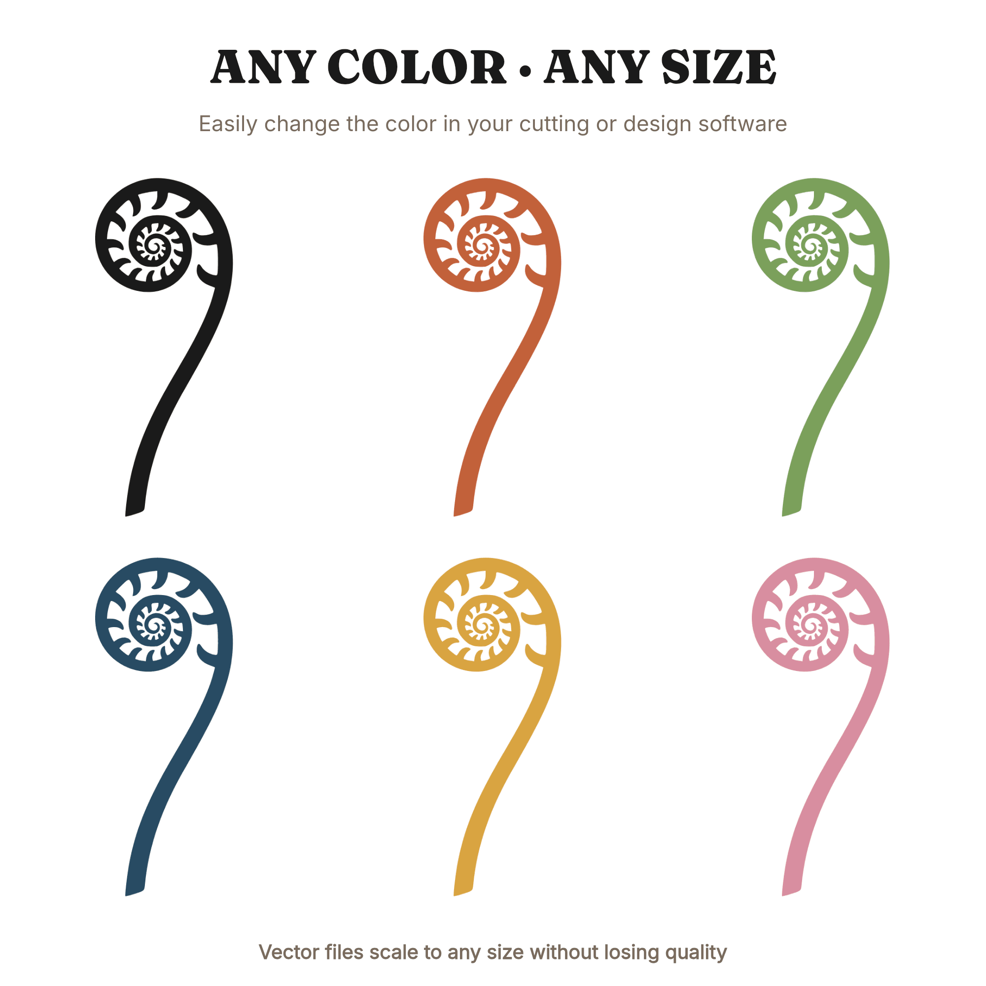 Fiddlehead Fern SVG PNG, Spring Fern Unfurling Cut File, Cottagecore Nature Design for Cricut, view 2
