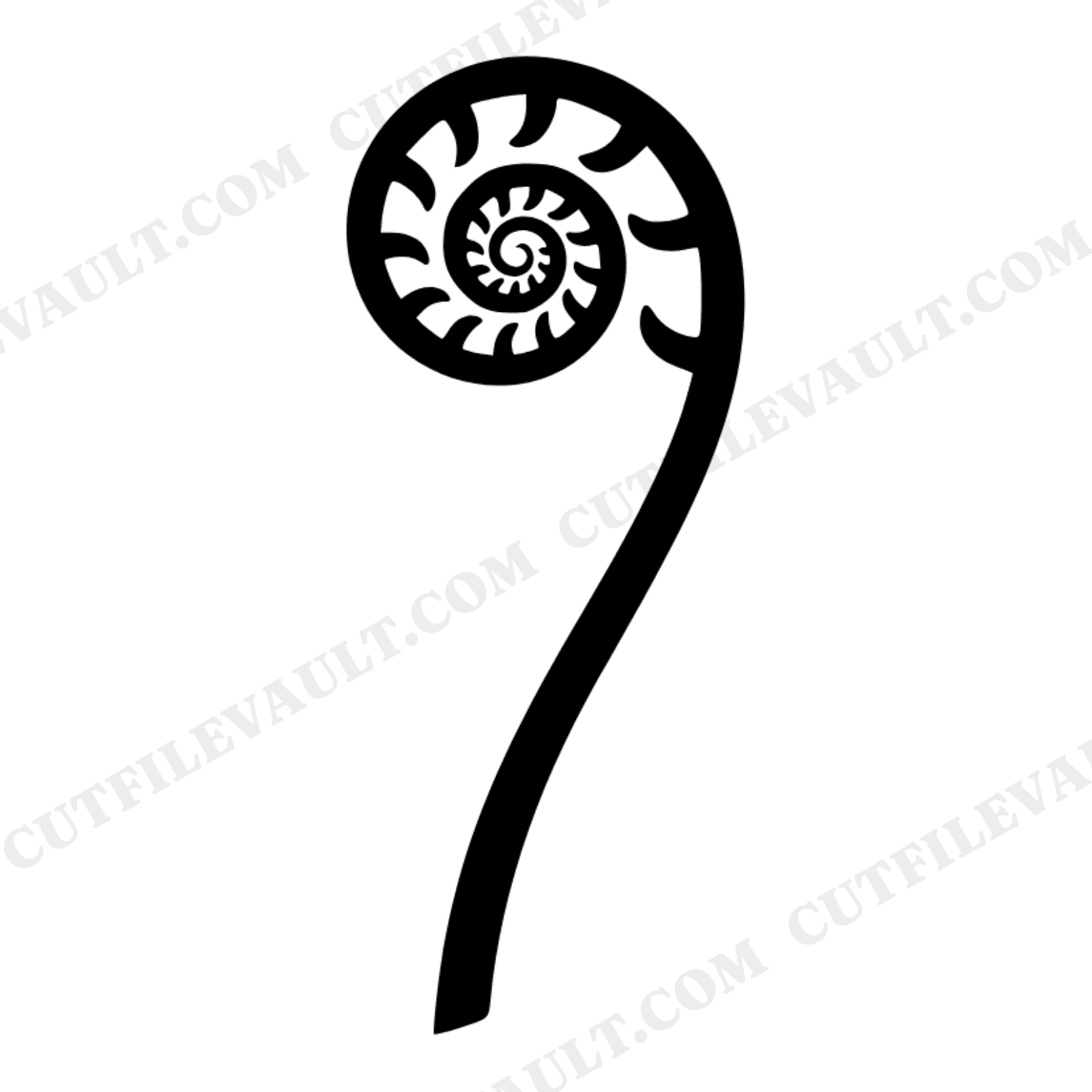 Fiddlehead Fern SVG PNG, Spring Fern Unfurling Cut File, Cottagecore Nature Design for Cricut, view 1