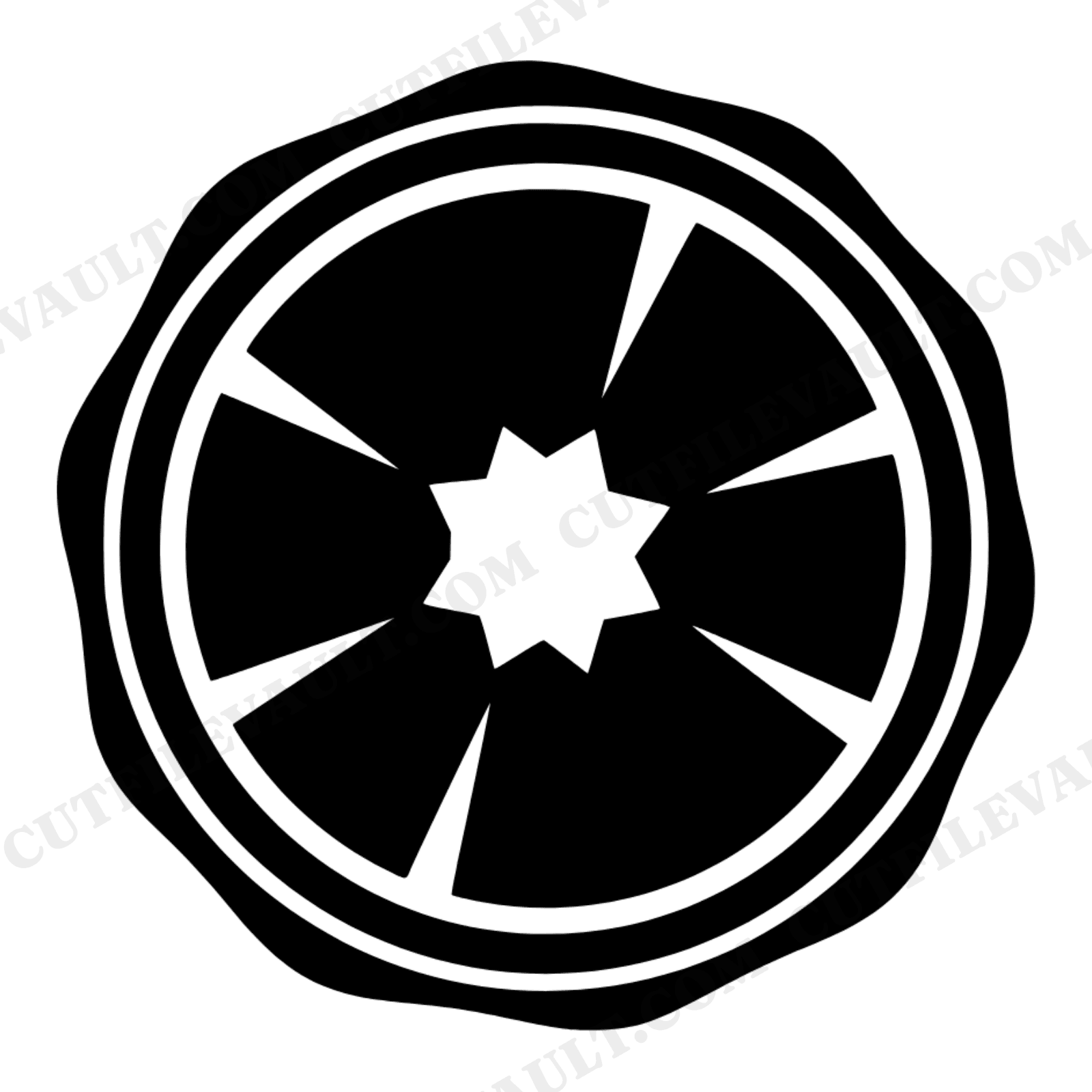 Geode Wax Seal SVG PNG Mother's Day Emblem Badge Brutalist Medallion Cut File for Cricut, view 1
