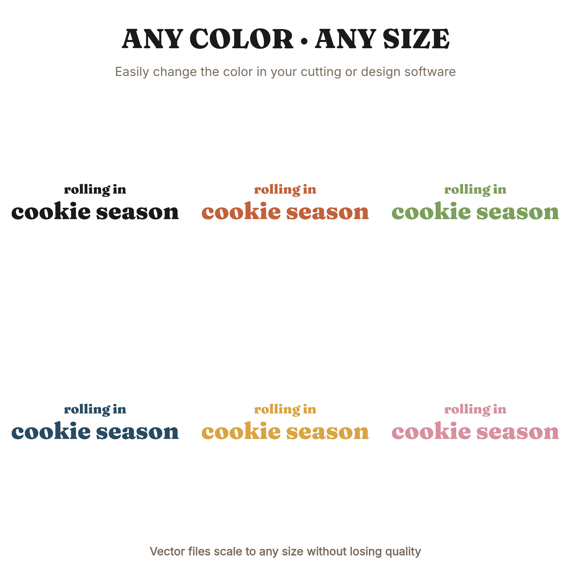 Baking Season Rolling Pin Christmas Kitchen SVG PNG Cut File Holiday Baking Cookie Cutter Design, view 2