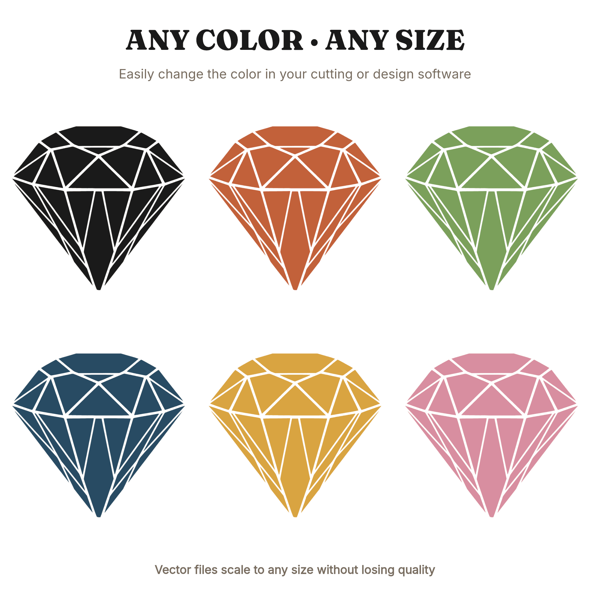 Diamond Geometric Facet SVG PNG Top View Cut File Valentine Farmhouse Decor Love Wall Art, view 2