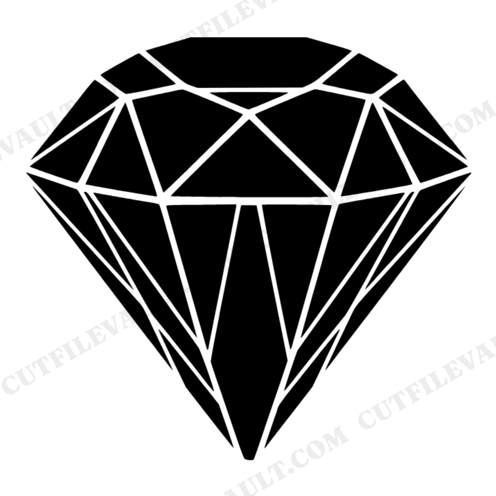 Diamond Geometric Facet SVG PNG Top View Cut File Valentine Farmhouse Decor Love Wall Art, view 1