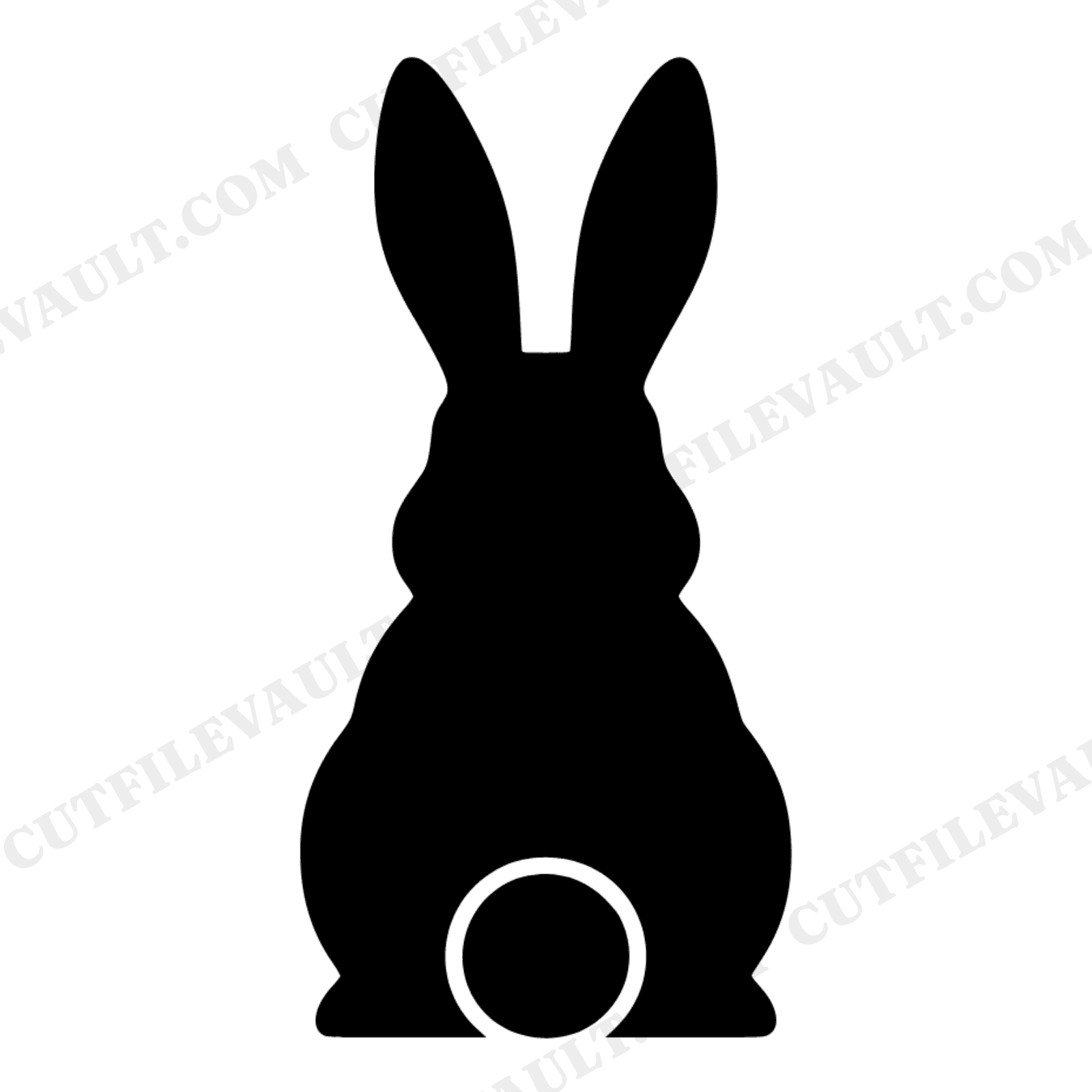 Retro Bunny Cottontail SVG PNG, Spring Easter Rabbit Silhouette, 70s Groovy Vintage Cut File, view 1