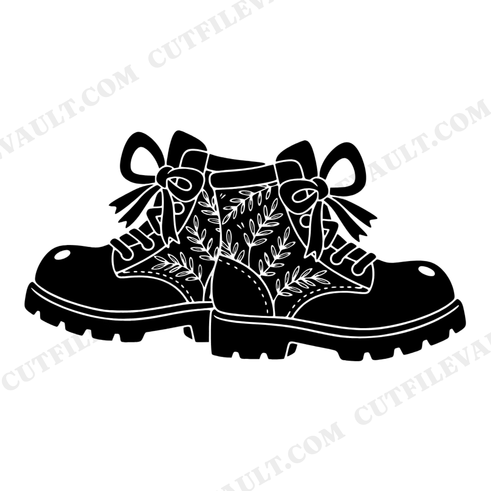 New Year Hiking Boots SVG PNG, Vintage Botanical Adventure Cut File, Kawaii Stepping Forward Design, view 1