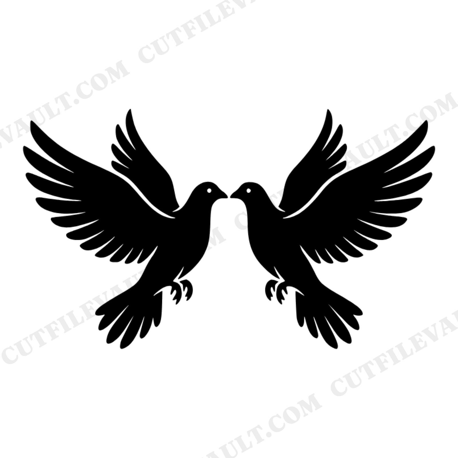 Two Doves Wedding Arch SVG PNG, Symmetrical Boho Wedding Frame Cut File for Cricut, view 1