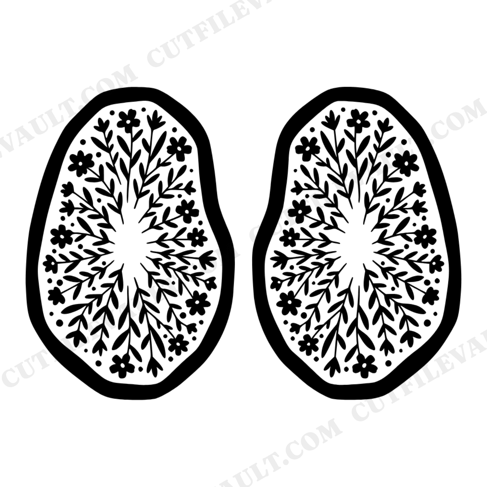 Split Geode Wildflower SVG PNG, Cottagecore Floral Crystal Garden Cut File, Botanical Geode Design, view 1