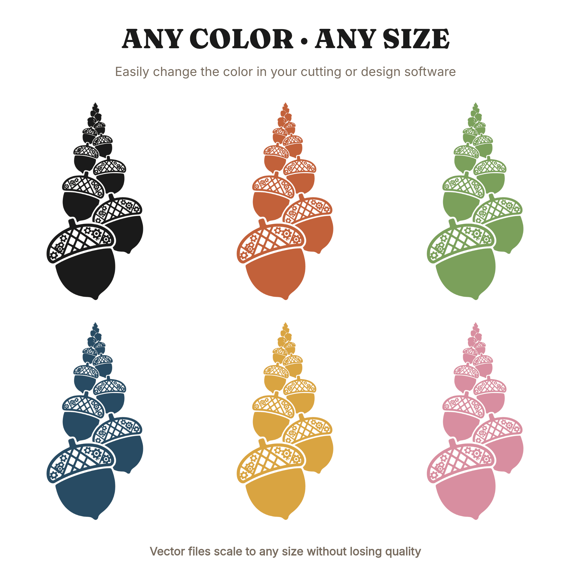 Steampunk Acorn Tower SVG PNG Fall Harvest Silhouette Cut File for Cricut Thanksgiving Decor, view 2
