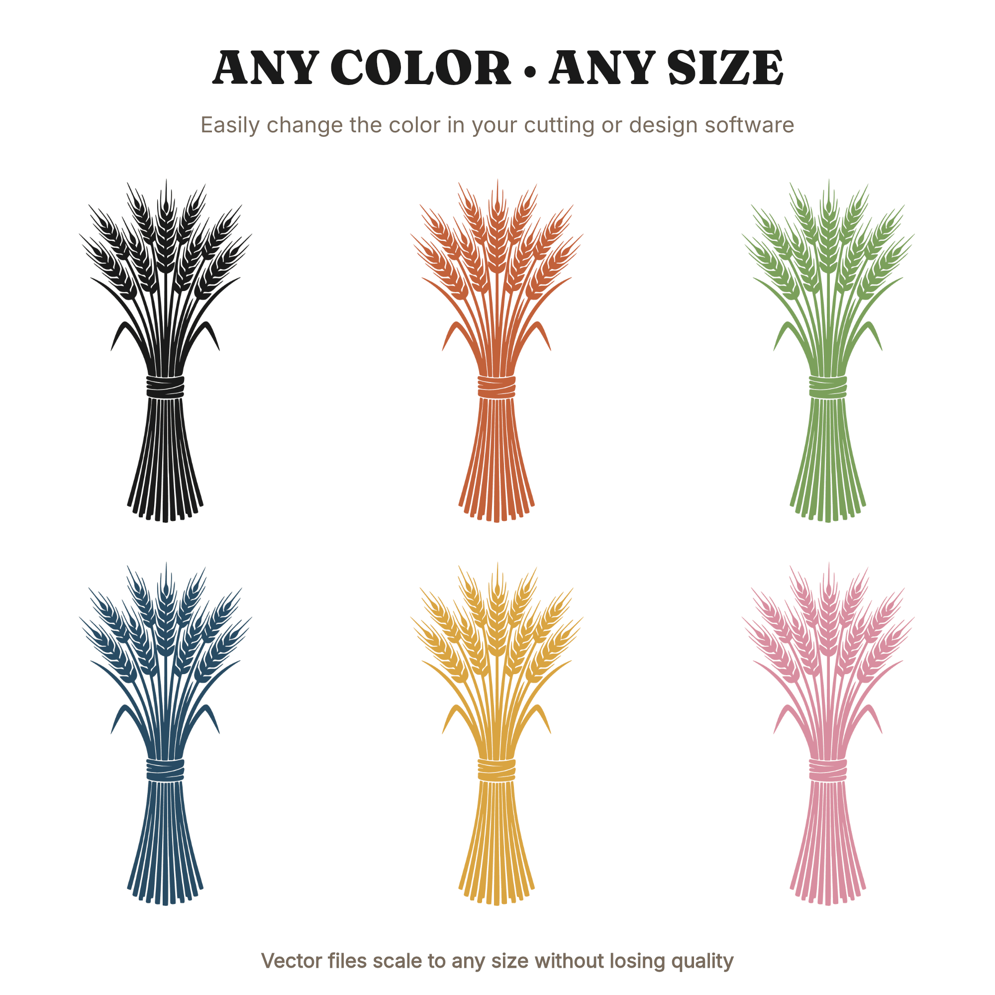 Wheat Sheaf SVG, Harvest Bundle Silhouette PNG, Farmhouse Thanksgiving Fall Decor Cut File, view 2