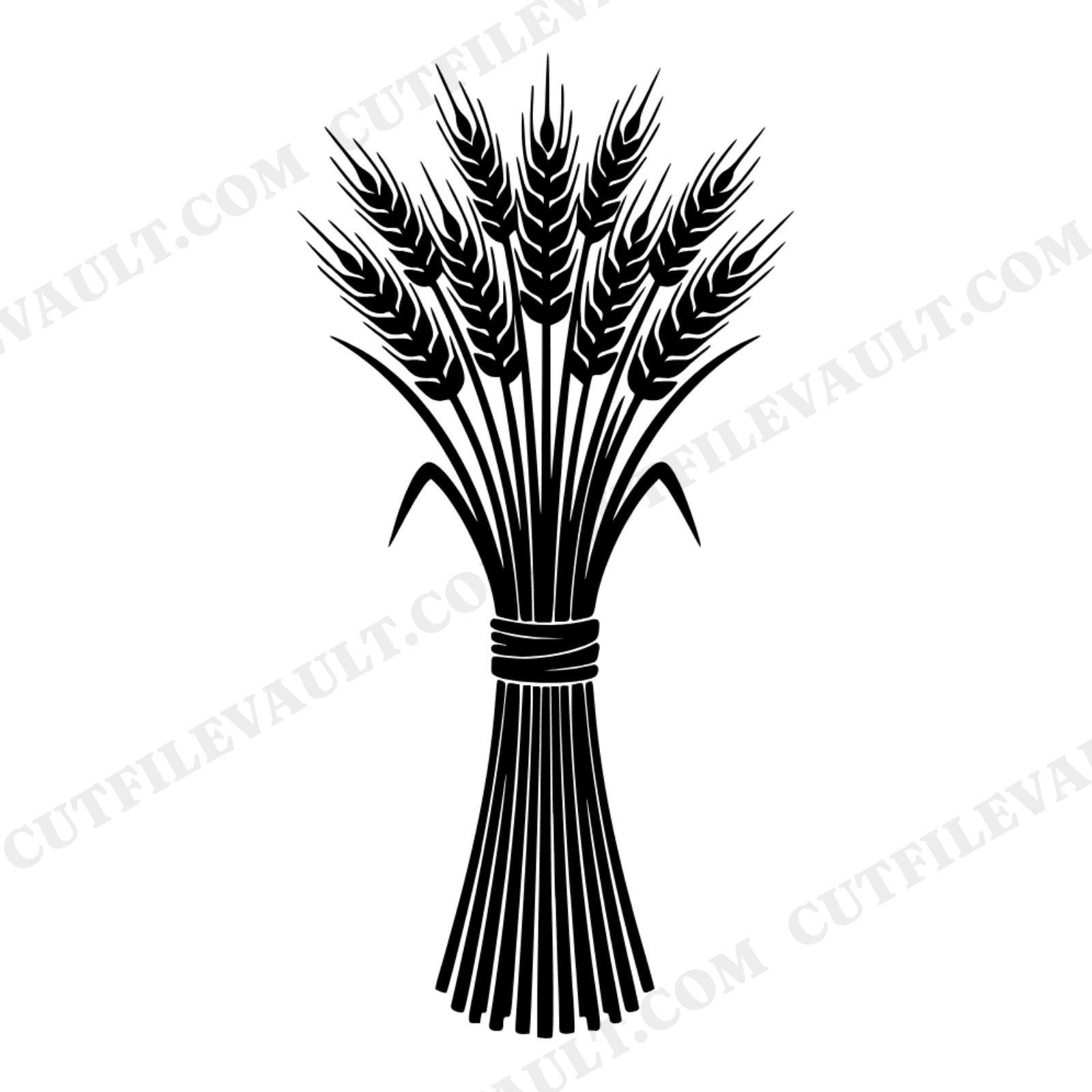 Wheat Sheaf SVG, Harvest Bundle Silhouette PNG, Farmhouse Thanksgiving Fall Decor Cut File, view 1