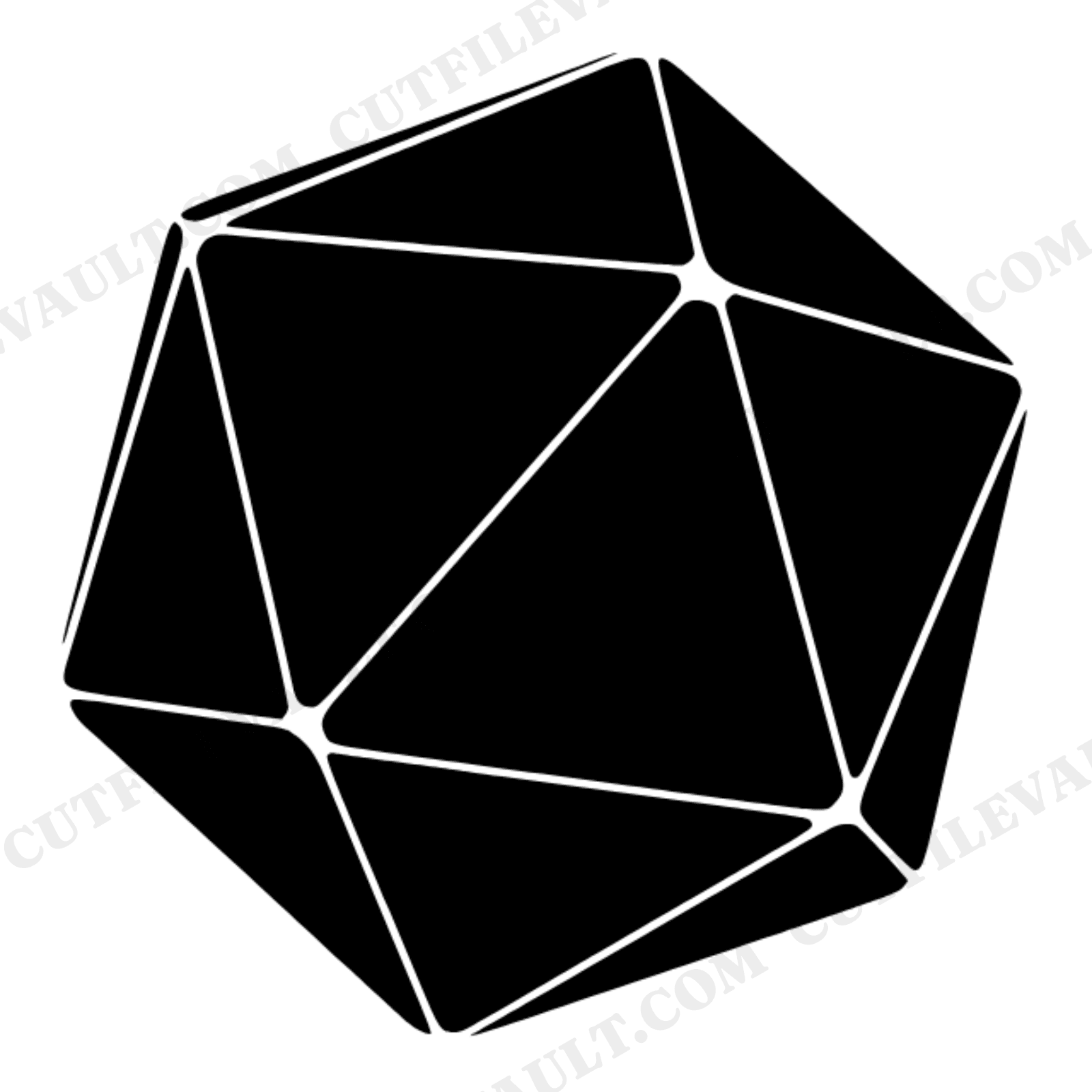 Fluorite Crystal Octahedron SVG PNG, Geometric Mineral Silhouette Cut File, Cottagecore Nature, view 1