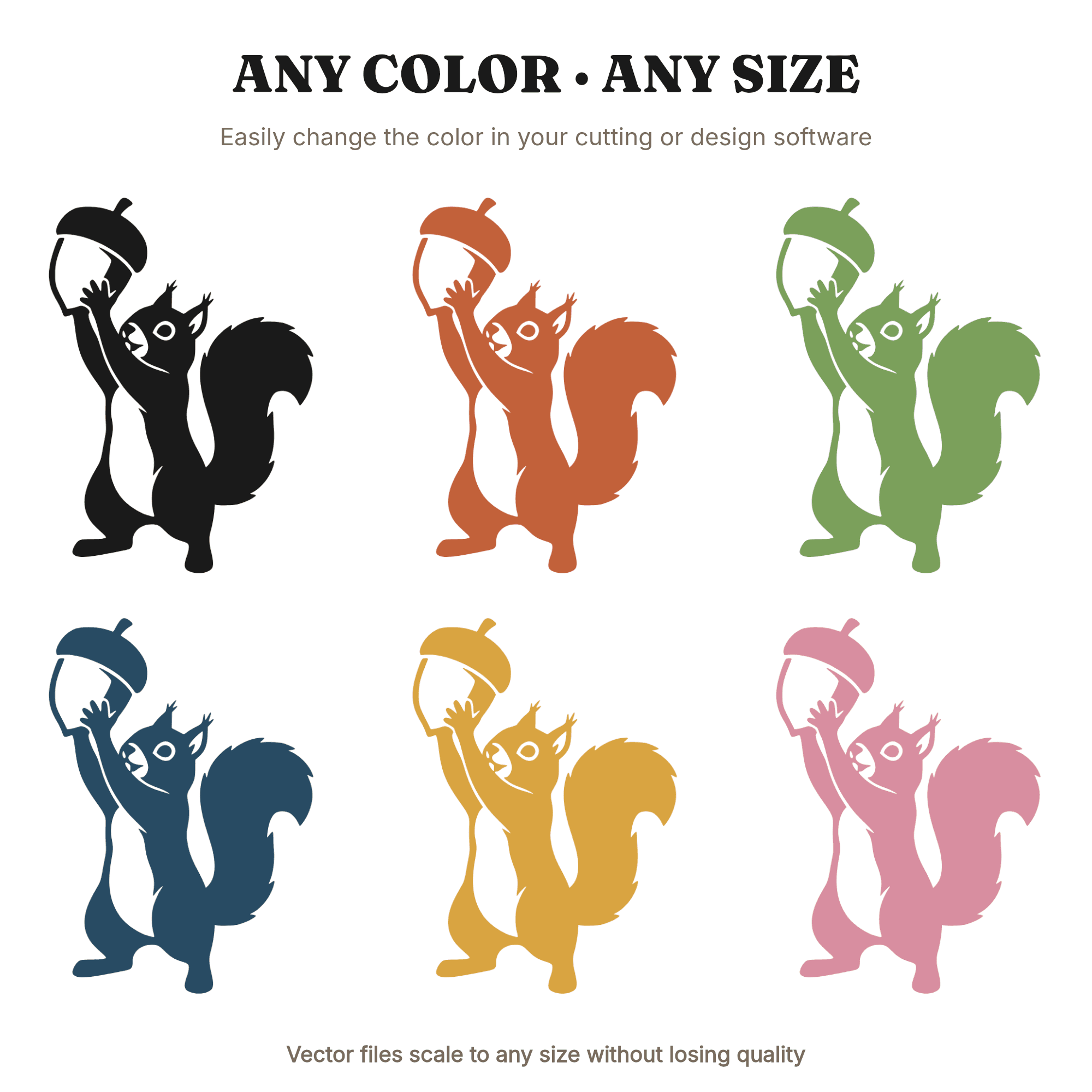 Victory Squirrel Graduation SVG PNG, Retro Acorn Trophy Mascot Cut File, 1950s Line Art, view 2