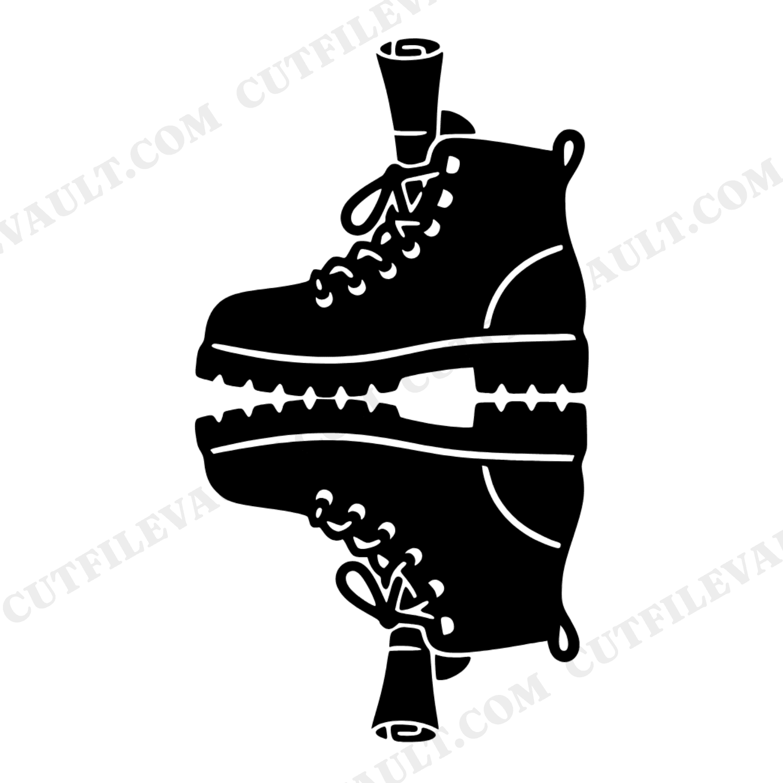 Hiking Boots Graduation SVG PNG Retro 70s Wave Adventure Diploma Silhouette Cut File, view 1