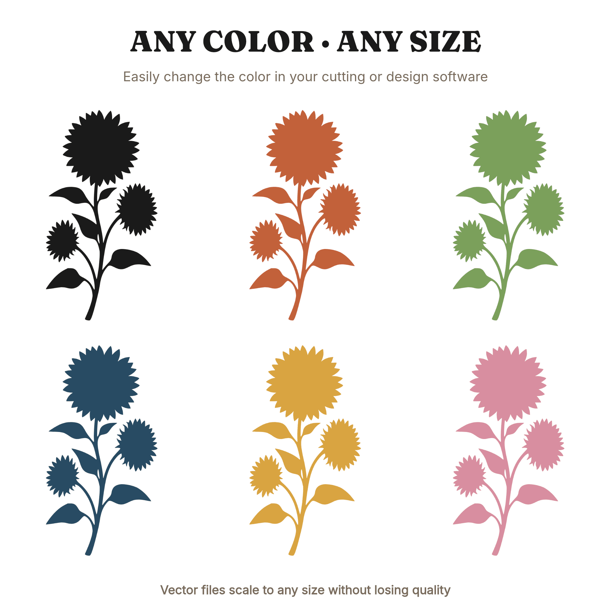Sunflower Graduation SVG PNG, Triple Bloom Podium Silhouette Cut File, Botanical Achievement Design, view 2