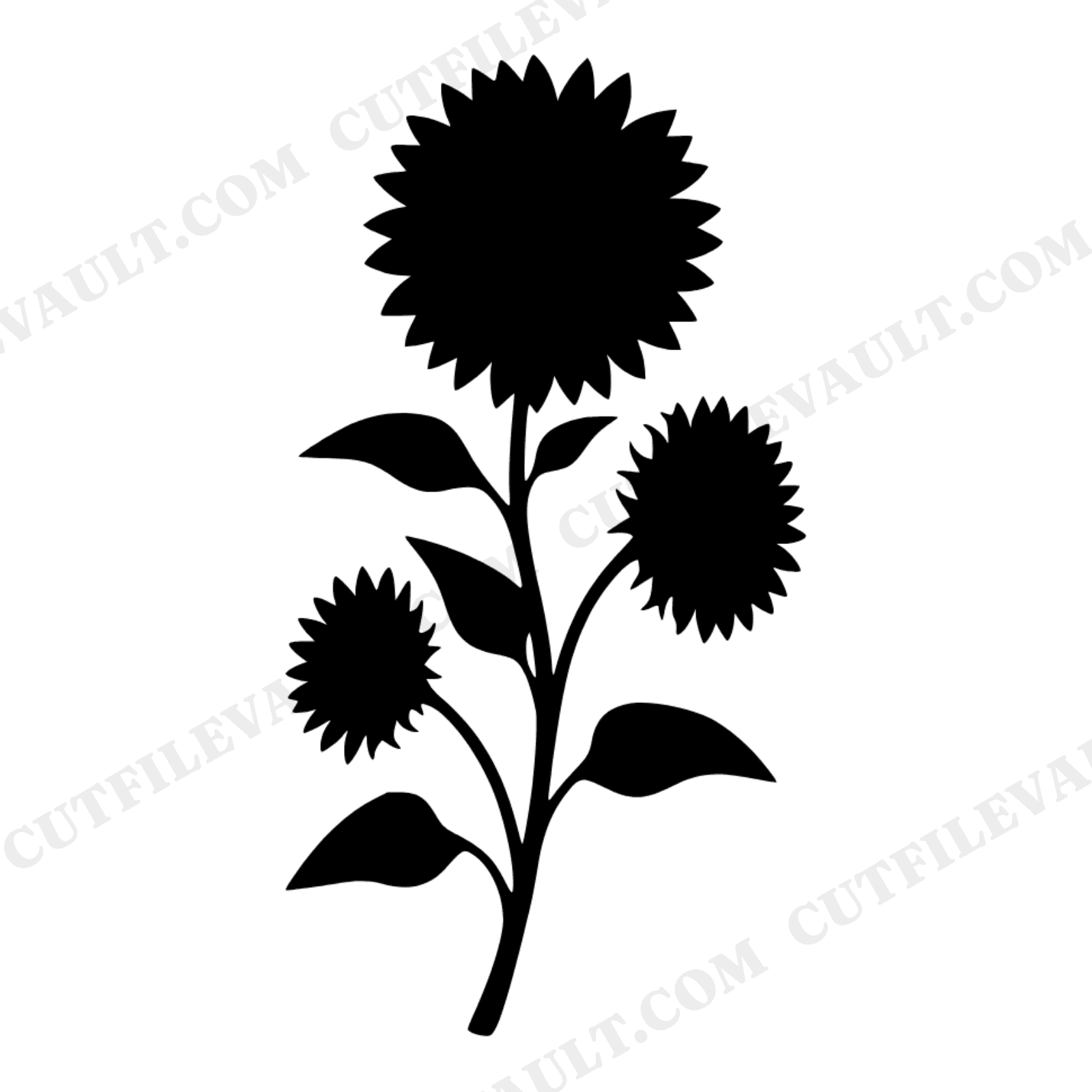 Sunflower Graduation SVG PNG, Triple Bloom Podium Silhouette Cut File, Botanical Achievement Design, view 1