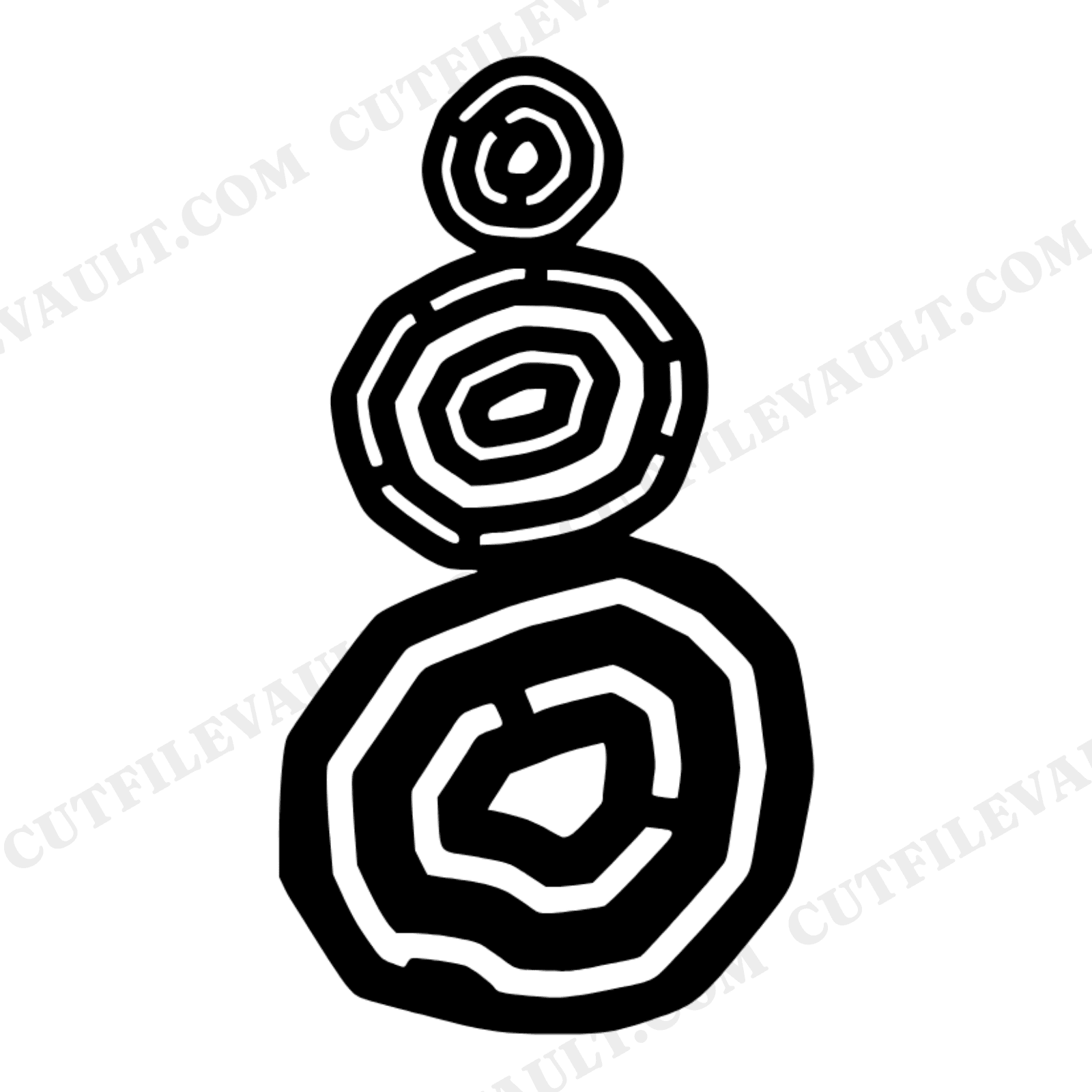 Stacked Geode Totem Tower SVG PNG Cut File, Modern Brutalist Mineral Layered Vinyl Design, view 1