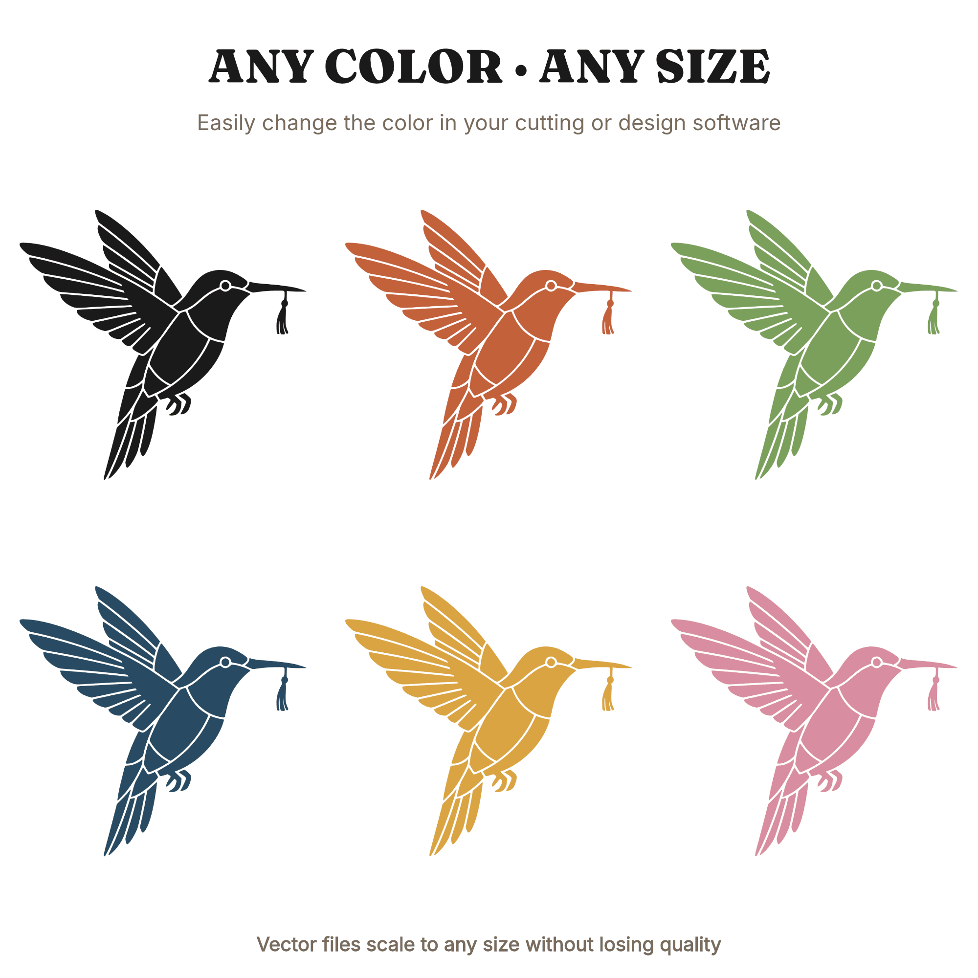 Graduation Hummingbird SVG PNG Stained Glass Design with Tassel Cut File for Cricut Vinyl, view 2