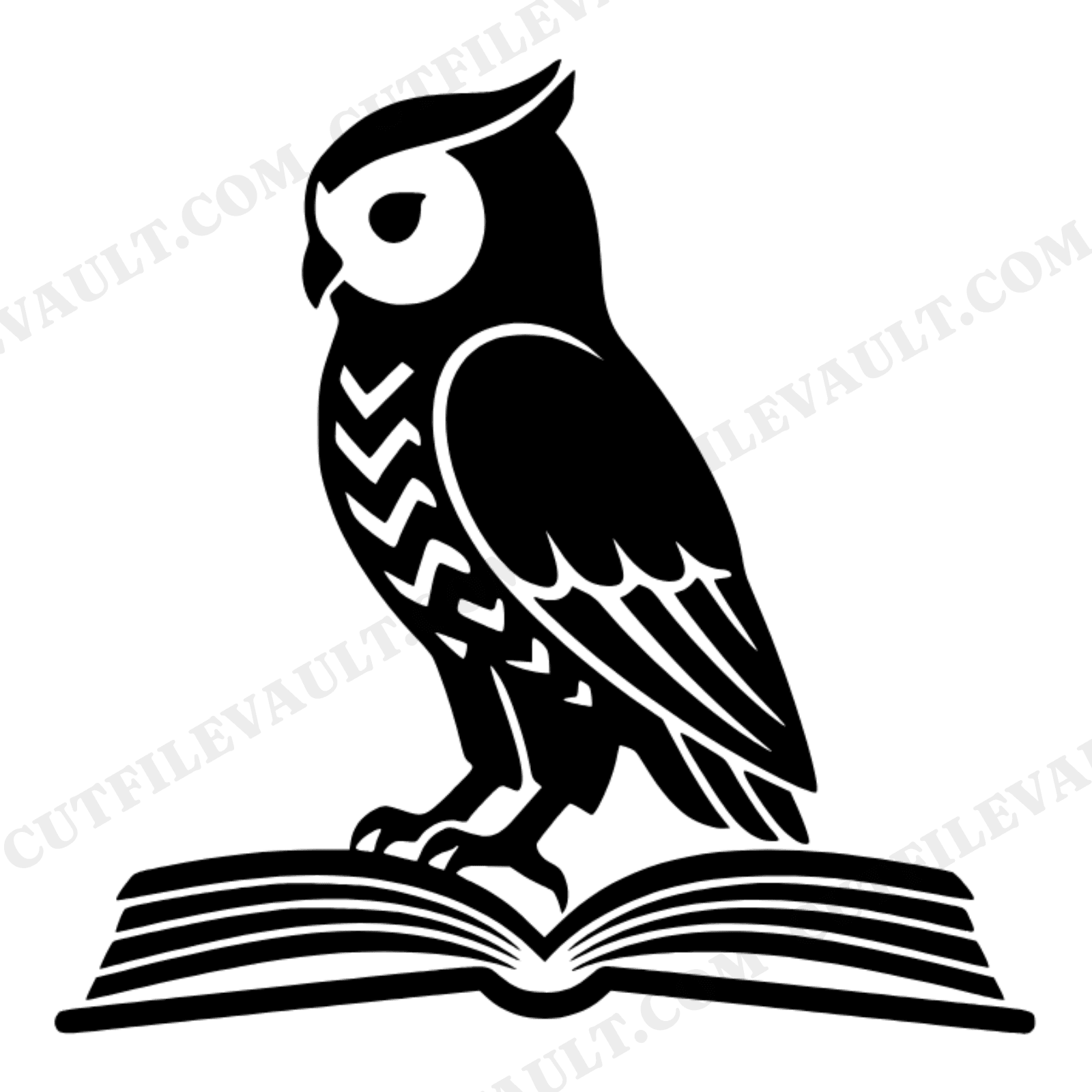 Wise Owl Scholar Graduation SVG PNG, Art Deco Geometric Owl on Book Cut File for Cricut, view 1