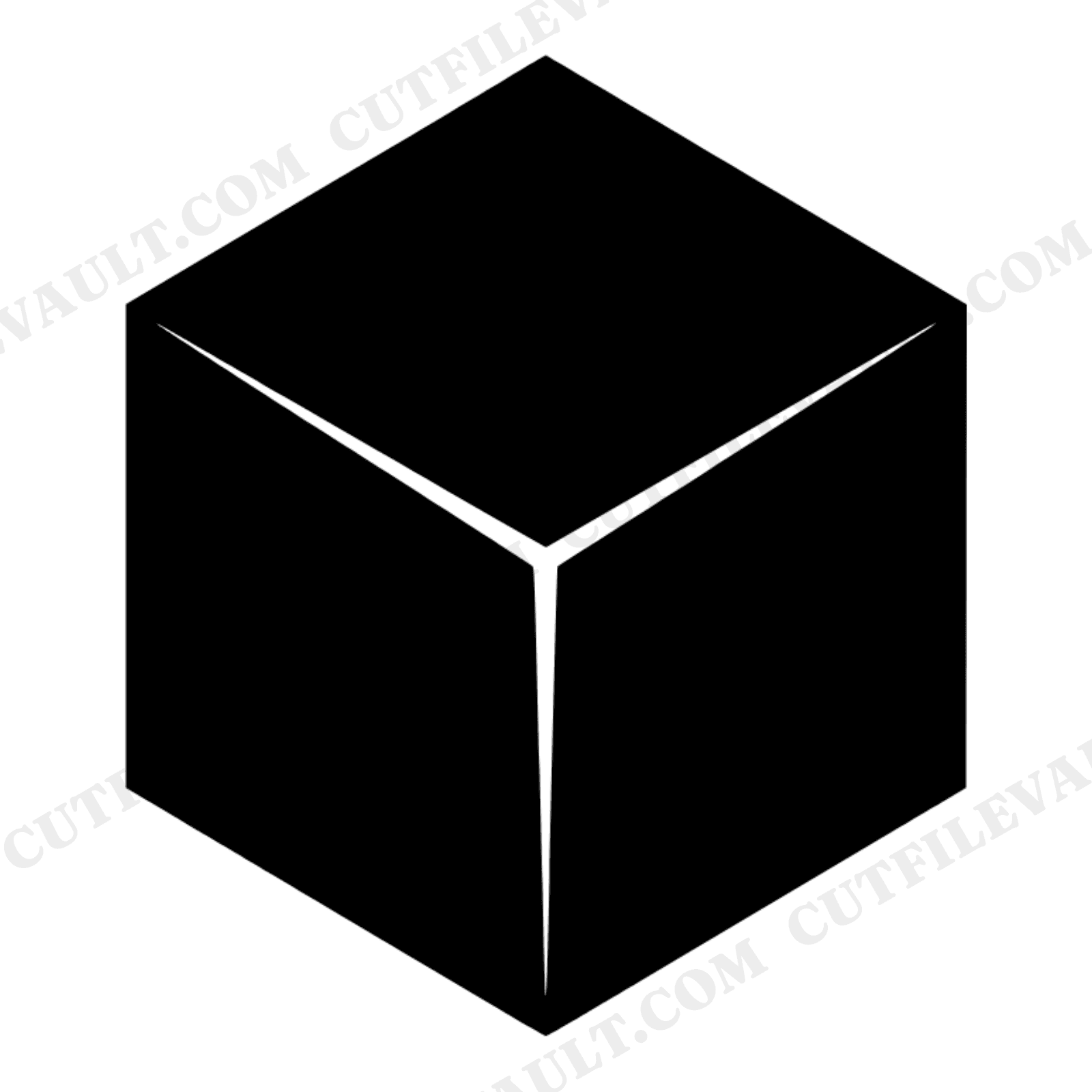 Pyrite Cube Crystal SVG PNG Retro 70s Mystic Geometric Isometric Halloween Cut File for Cricut, view 1