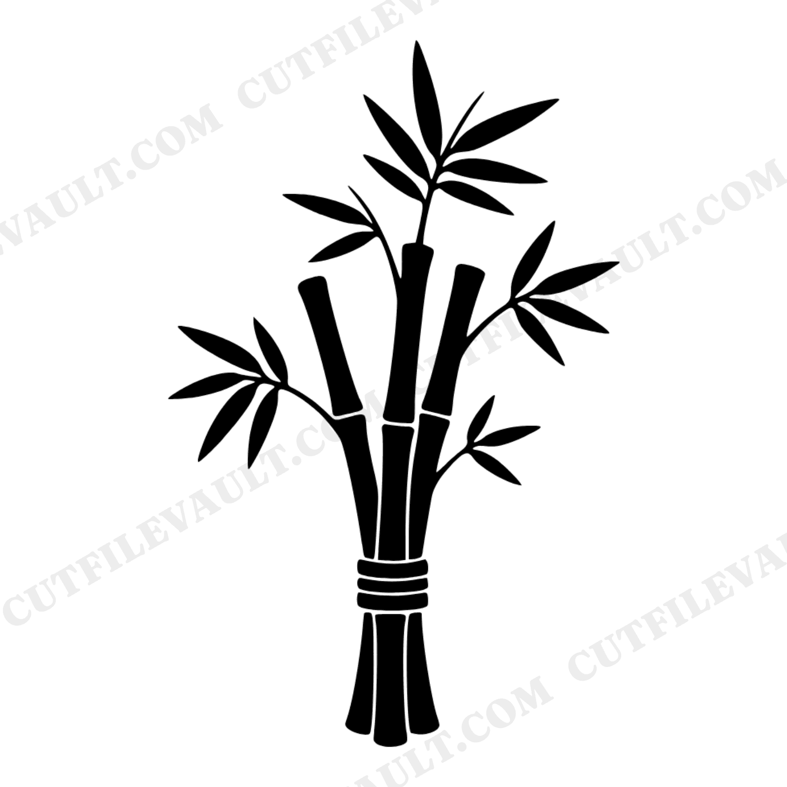 Bamboo Trio Graduation SVG PNG, Botanical Silhouette Cut File, Vintage Growth Achievement Design, view 1