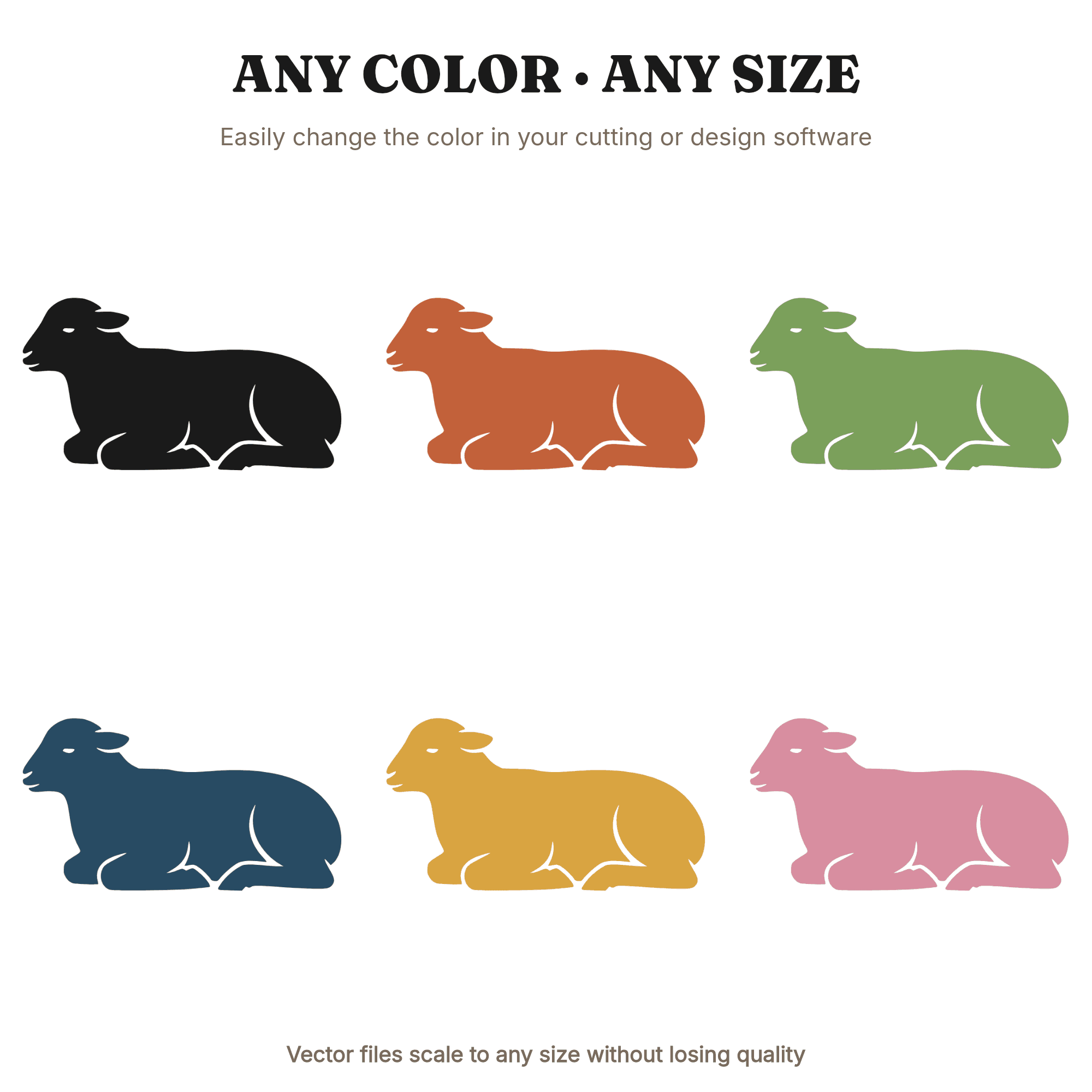 Peaceful Lamb Resting Easter Silhouette SVG PNG Cut File Spring Pastoral Craft Design, view 2