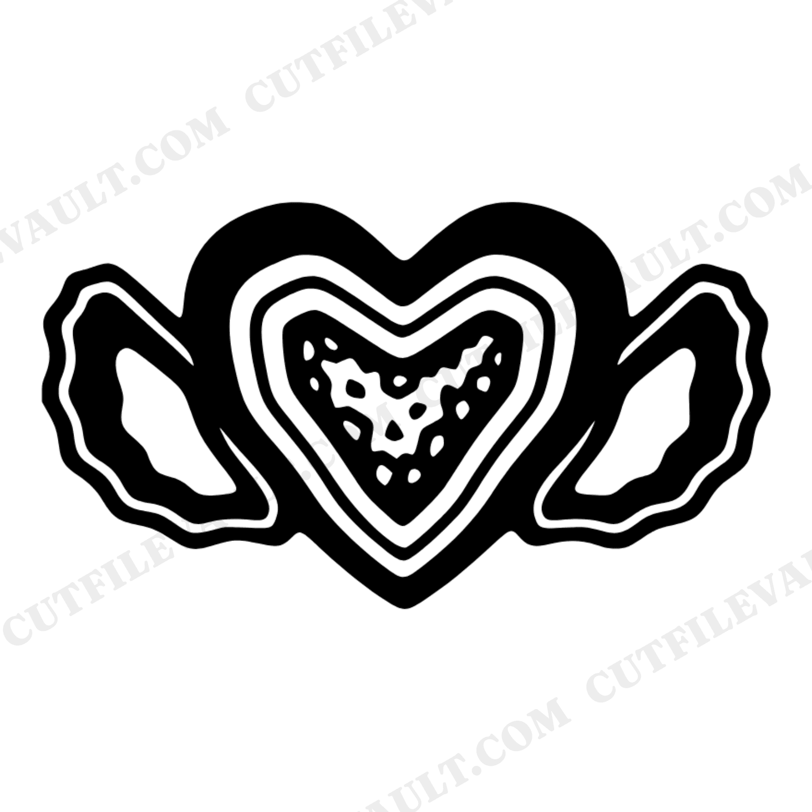 Heart Geode Crystal Cluster SVG PNG, Mystical Druzy Stone Silhouette Cut File for Cricut, view 1