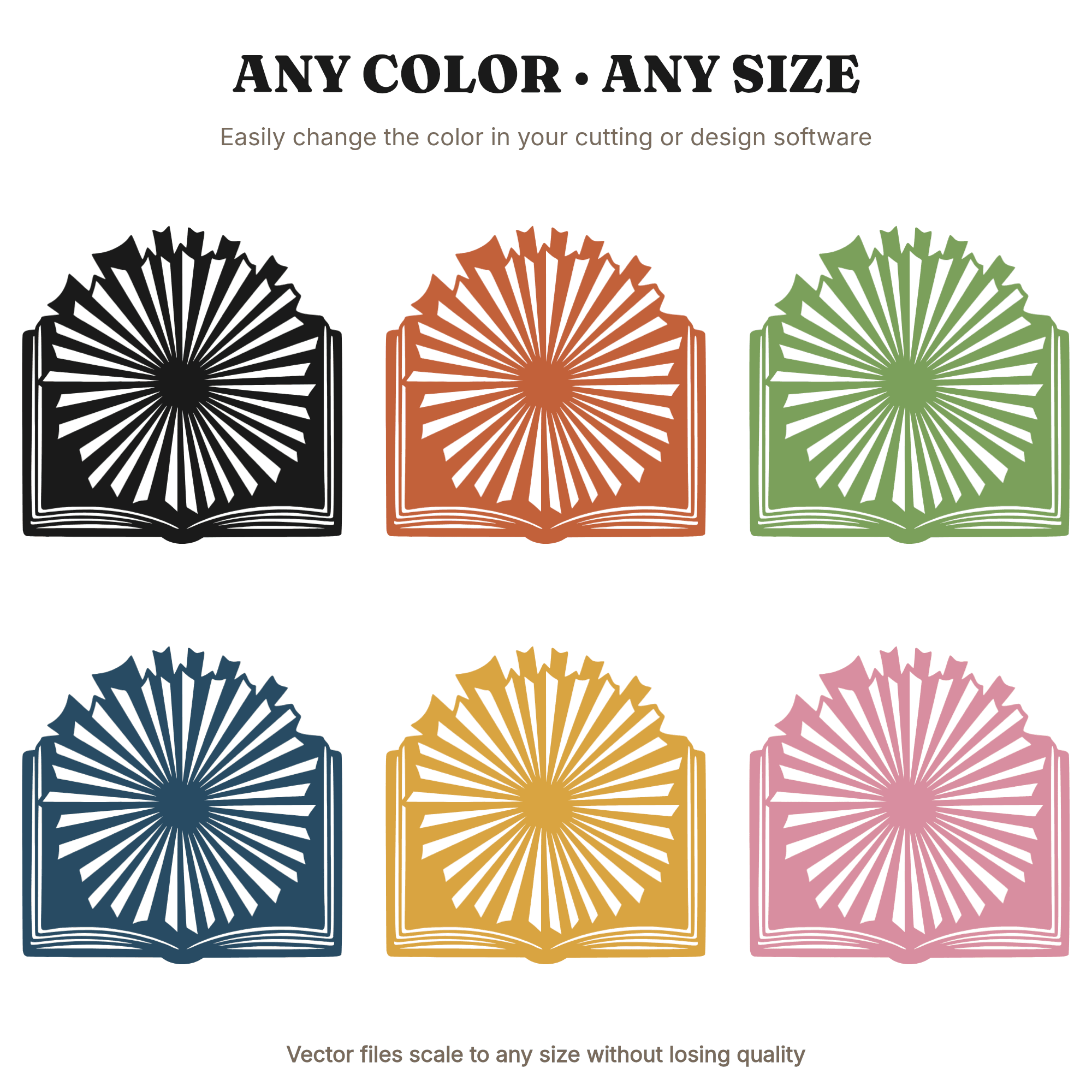 Open Book Mandala Graduation SVG PNG, Boho Hand Drawn Book Silhouette Cut File for Cricut, view 2