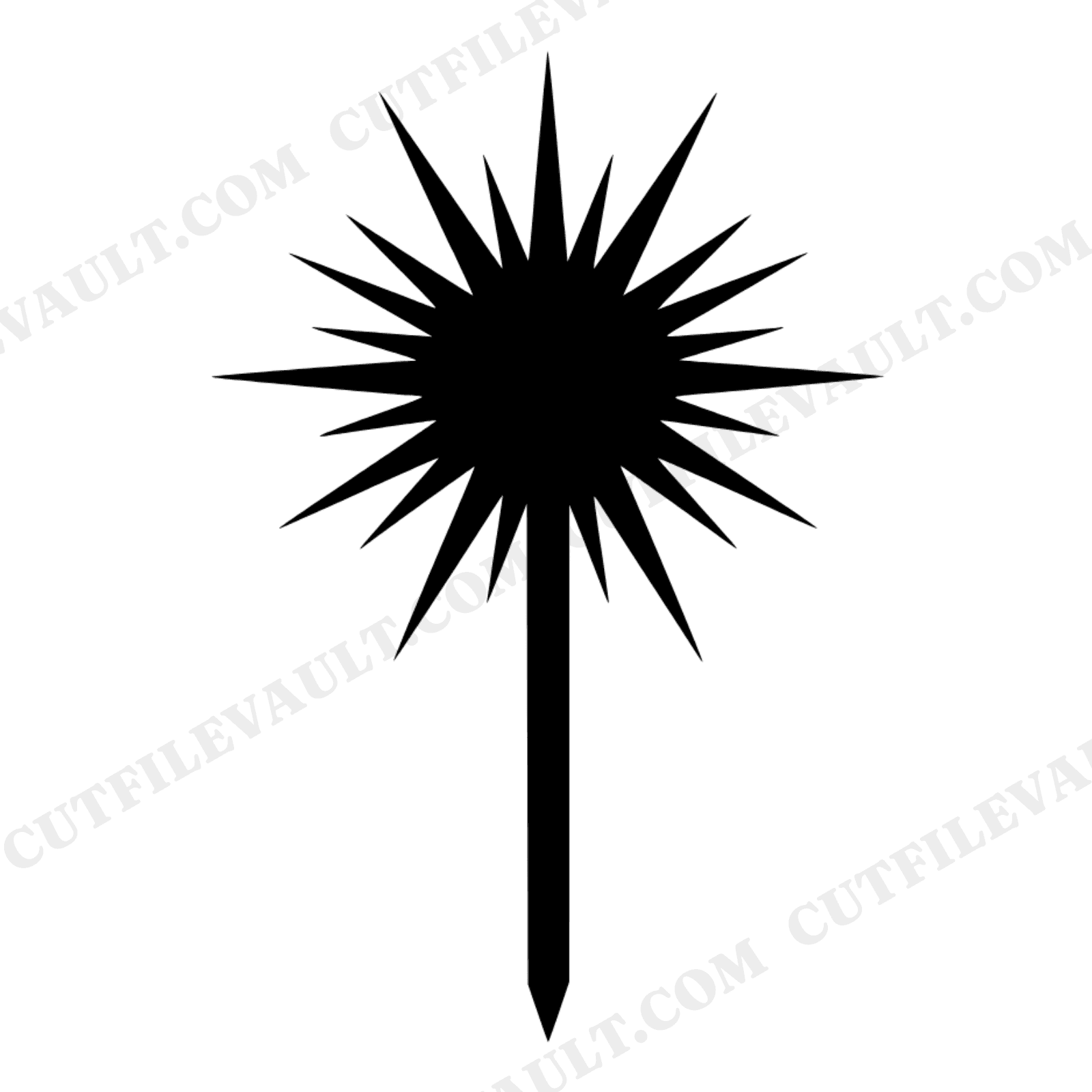 Scandinavian Starburst Halloween Cake Topper SVG PNG, Geometric Star Party Decoration Cut File, view 1