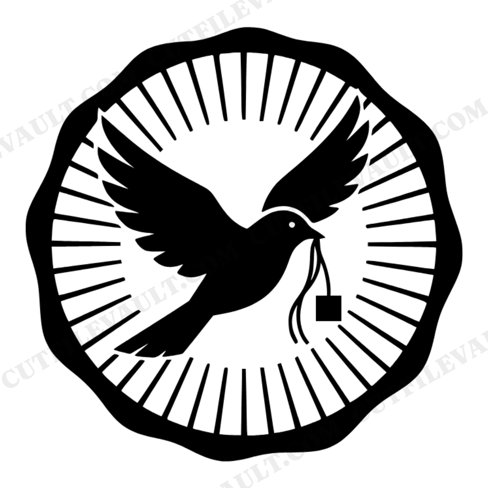 Graduate Songbird Taking Flight SVG PNG Circular Wax Seal Emblem Cut File Graduation Tassel, view 1
